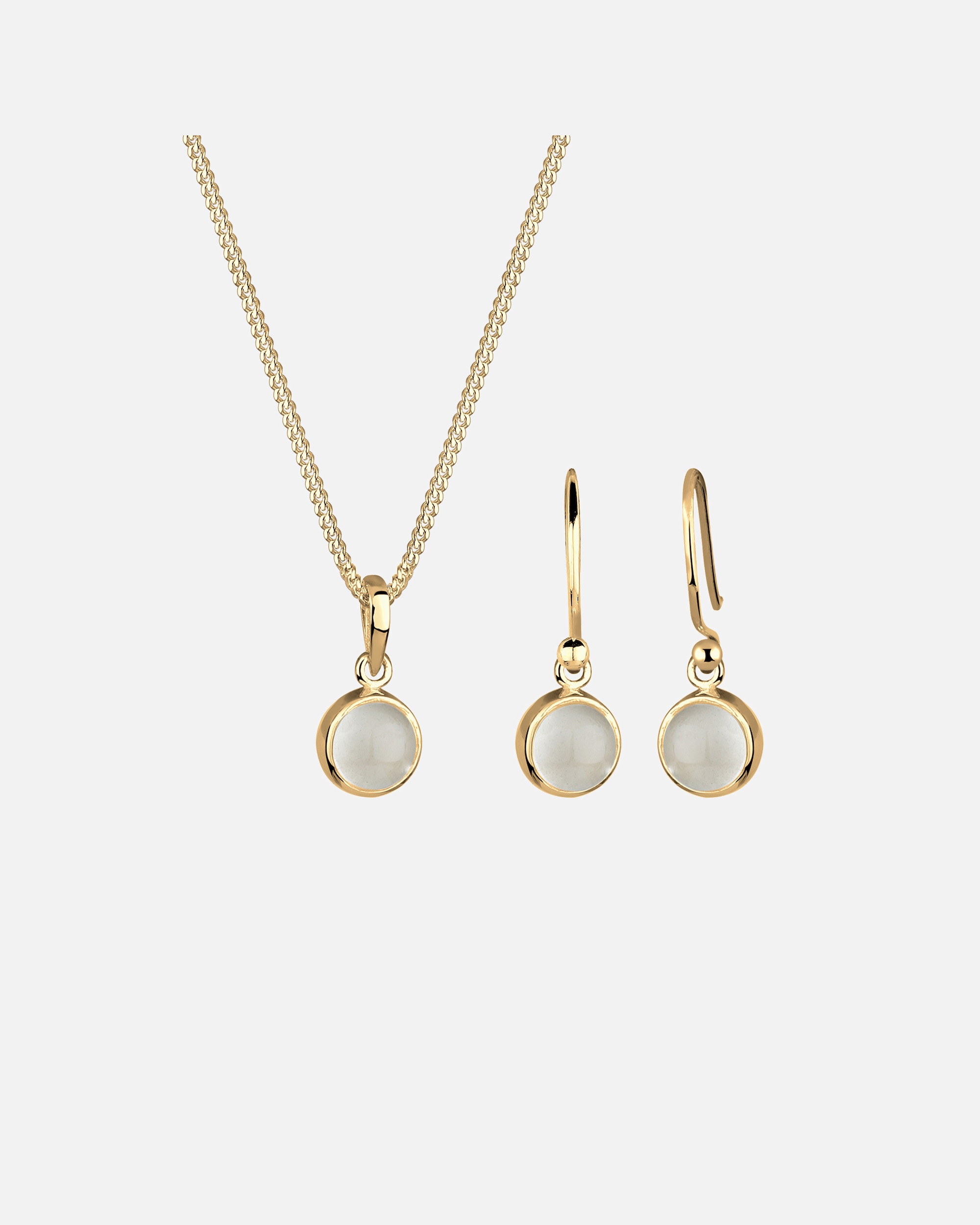 Schmuck für Weiblich Elli Elli Zestaw biżuterii Kette Hänger Mondstein Edelstein Chic 925 Silber 1 Stück