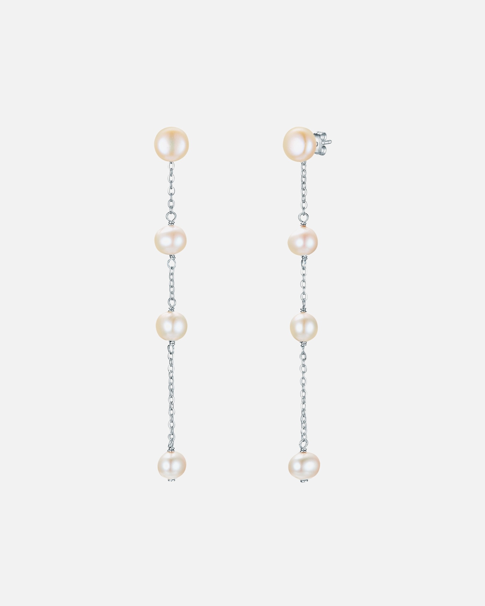 Ohrringe für Weiblich Valero Pearls Perlen-Ohrhänger Sterling Silber Süßwasser-Zuchtperle in Silber 1 Stück