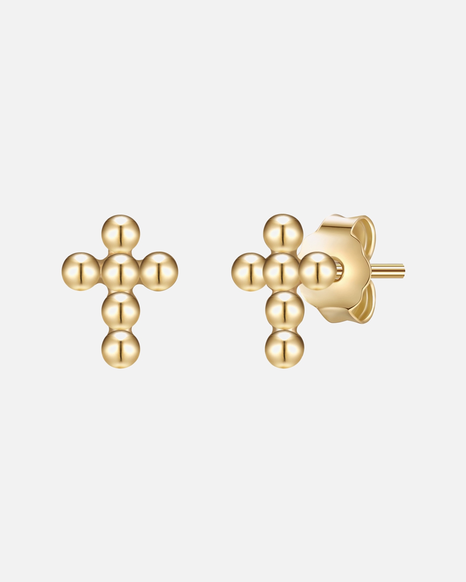 Ohrringe für Weiblich Glanzstücke München Ohrstecker Kreuz Sterling Silber in Gelbgold 1 Stück