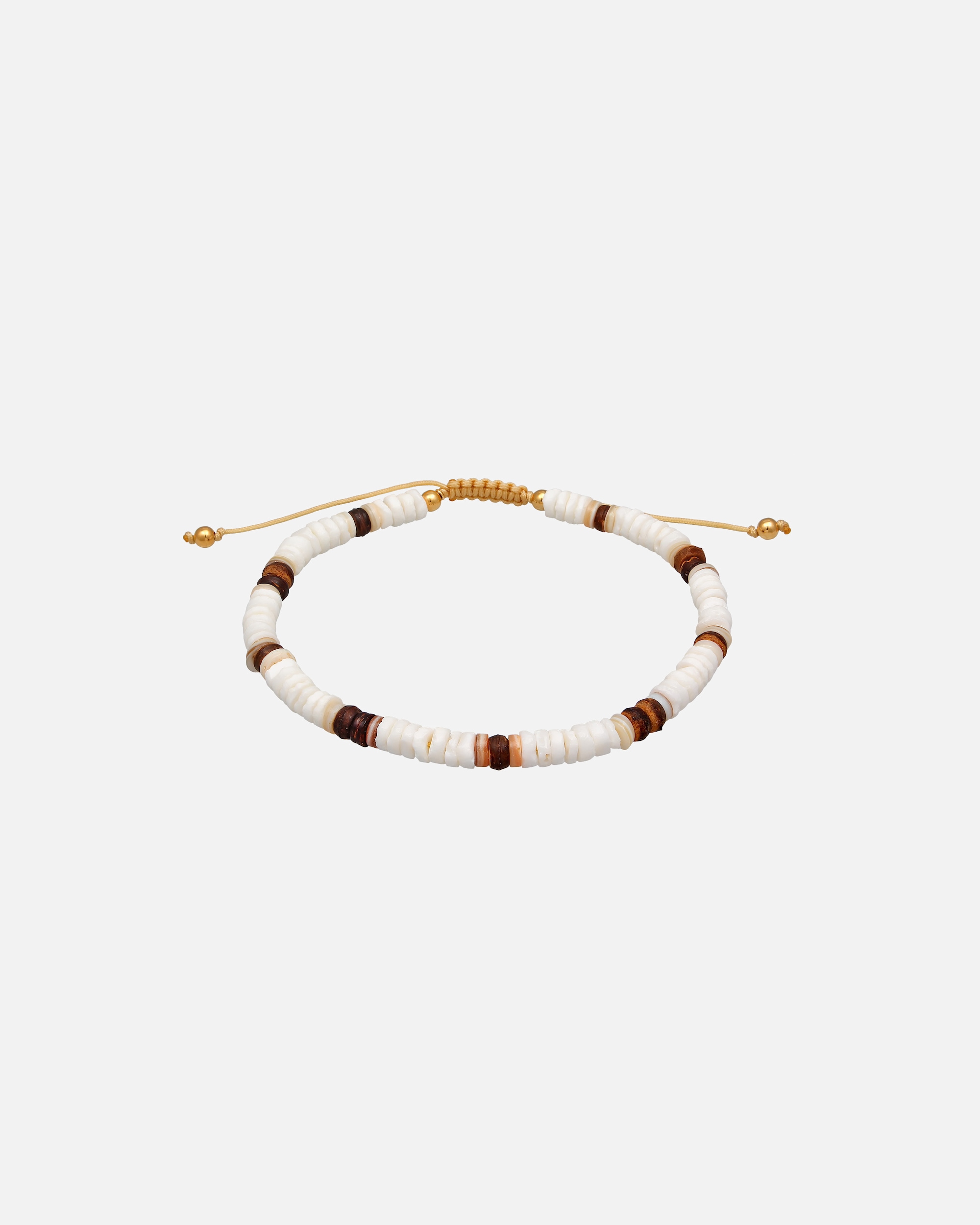 Fußschmuck für Weiblich Elli Muschel Kokosnuss Holz Perlen 925 Silber 1 Stück