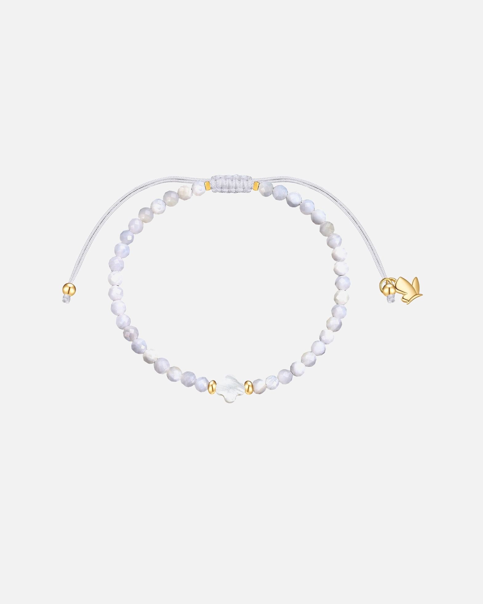 Armband für Weiblich Glanzstücke München Perlen-Armband Clover aus Edelstahl in Gelbgold mit Muschelkernperle 15,0 - 22,0 cm, flexibel einstellbar