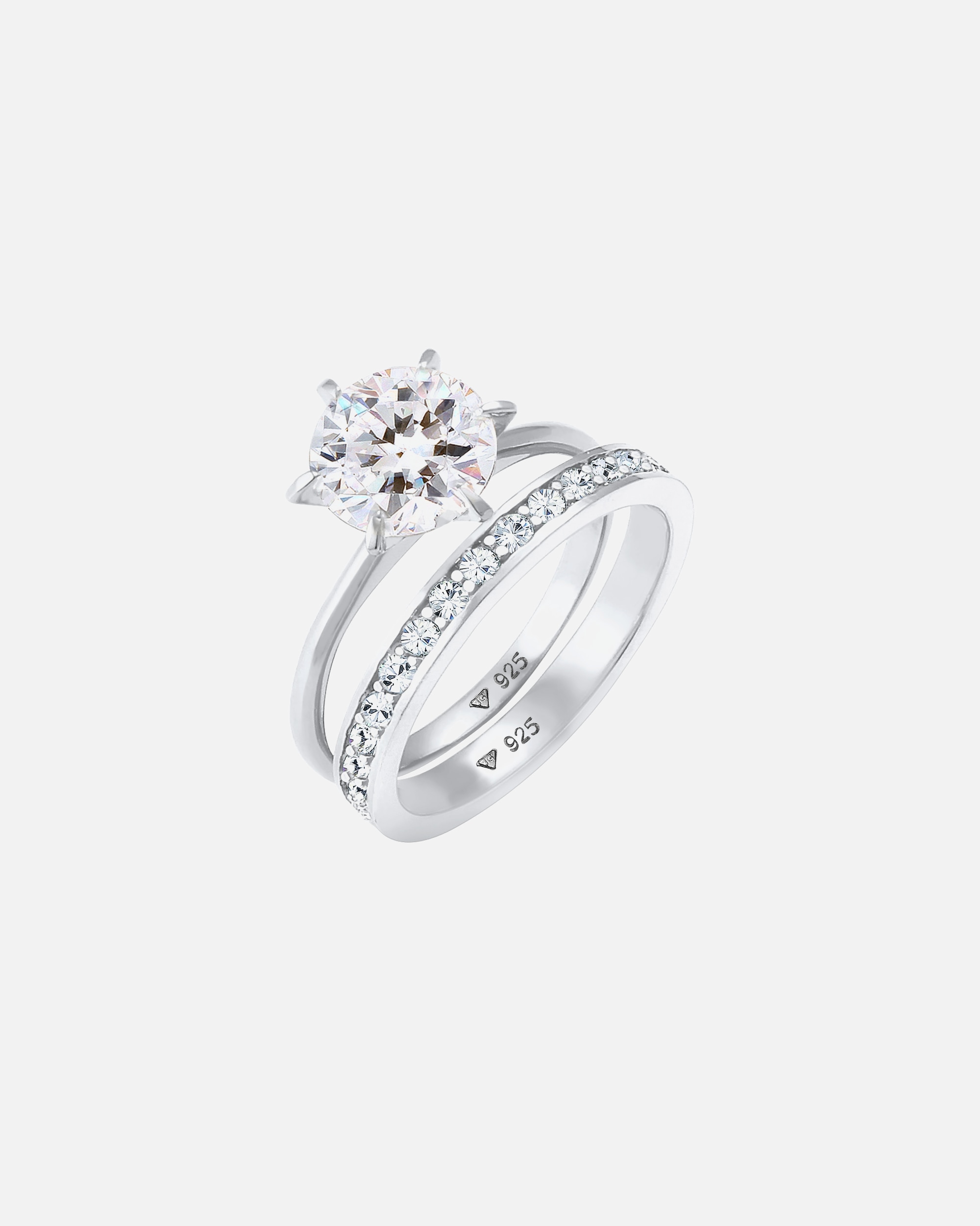 Ring für Weiblich Elli Eternity Set 925 Silber, mit Kristallen von Swarovski® 54