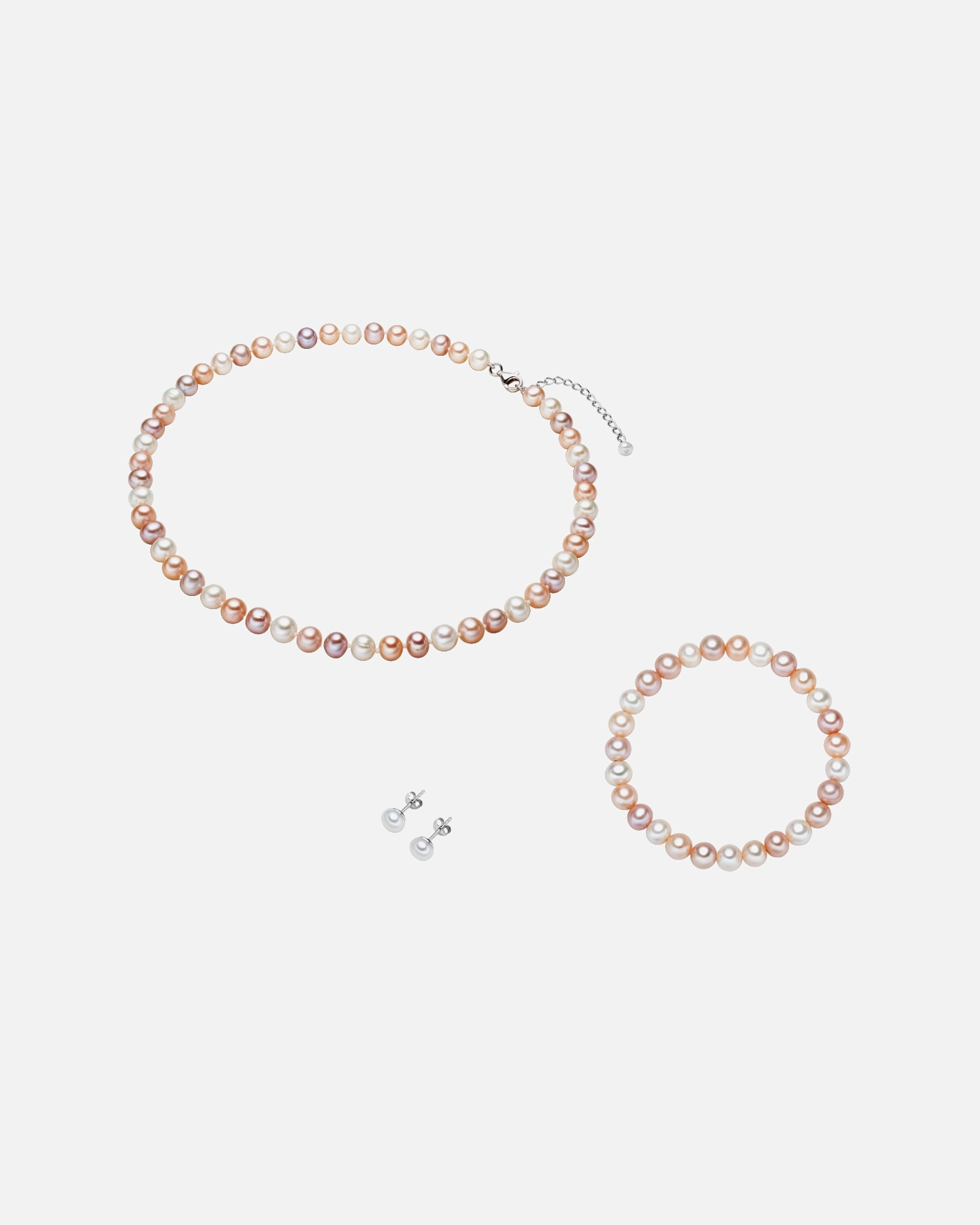 Schmuckset für Weiblich Lulu & Jane Perlen-Set Sterling Silber Süßwasser-Zuchtperle in Silber 1 Stück