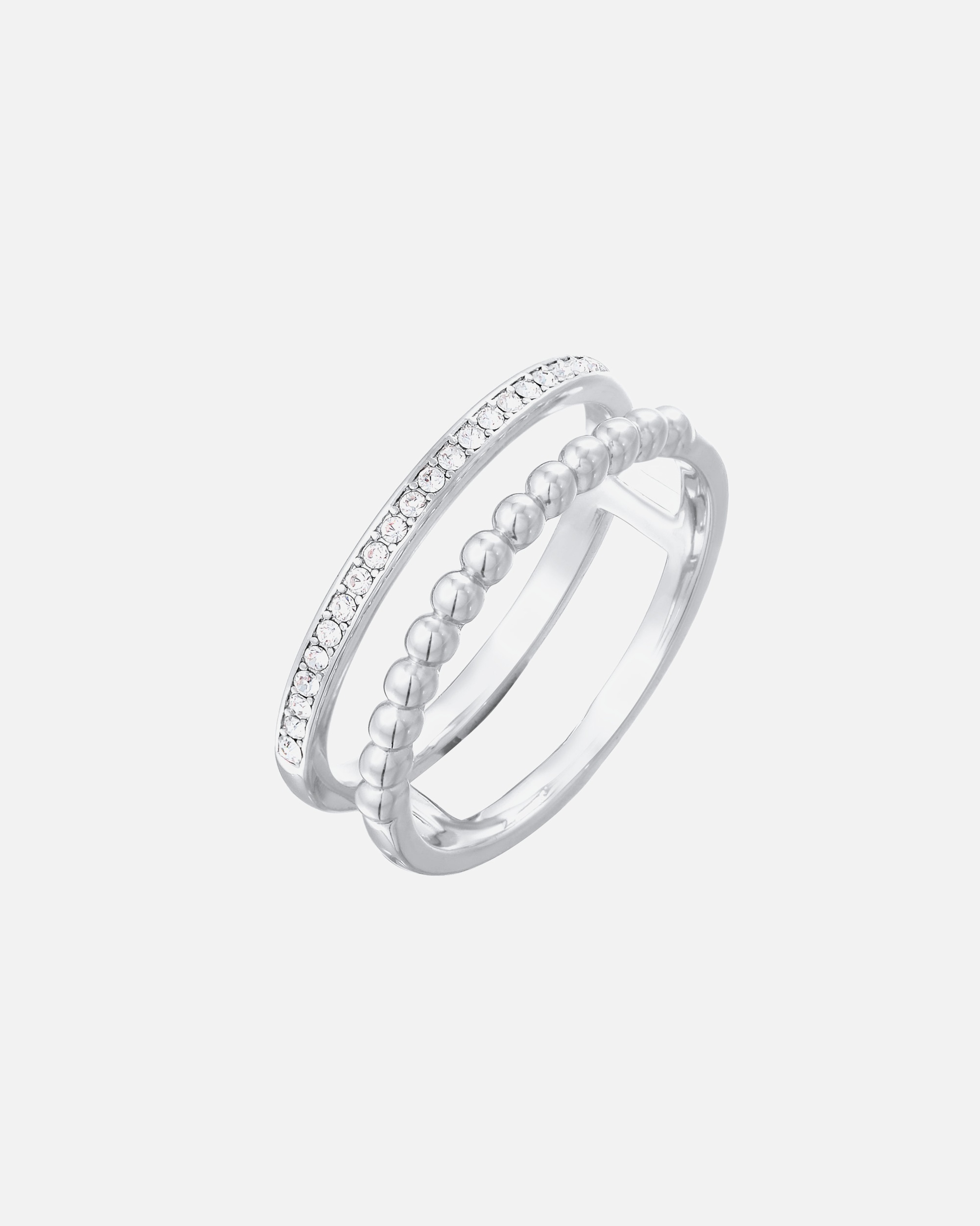 Ring für Weiblich Elli 2-reihig Kristalle Farbe Silber für Damen 58