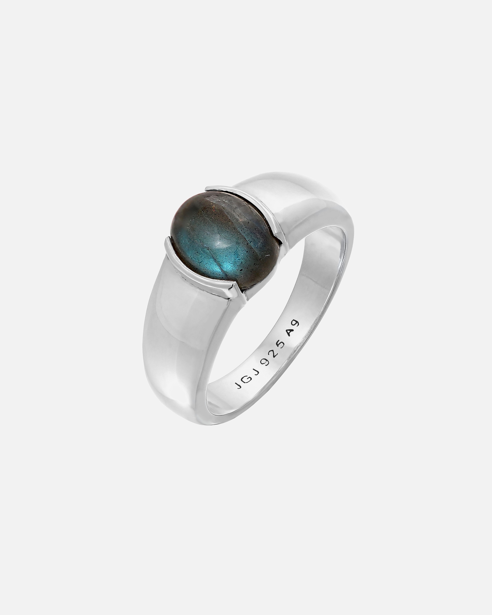 Ring für Männlich KUZZOI Herren Siegelring Labradorit 925 Silber 60