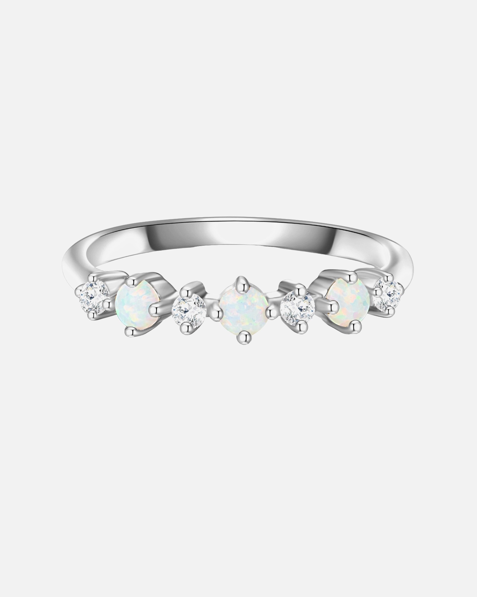 Ring für Weiblich Glanzstücke München Ring Sterling Silber Opal (synth.) Zirkonia weiß 48