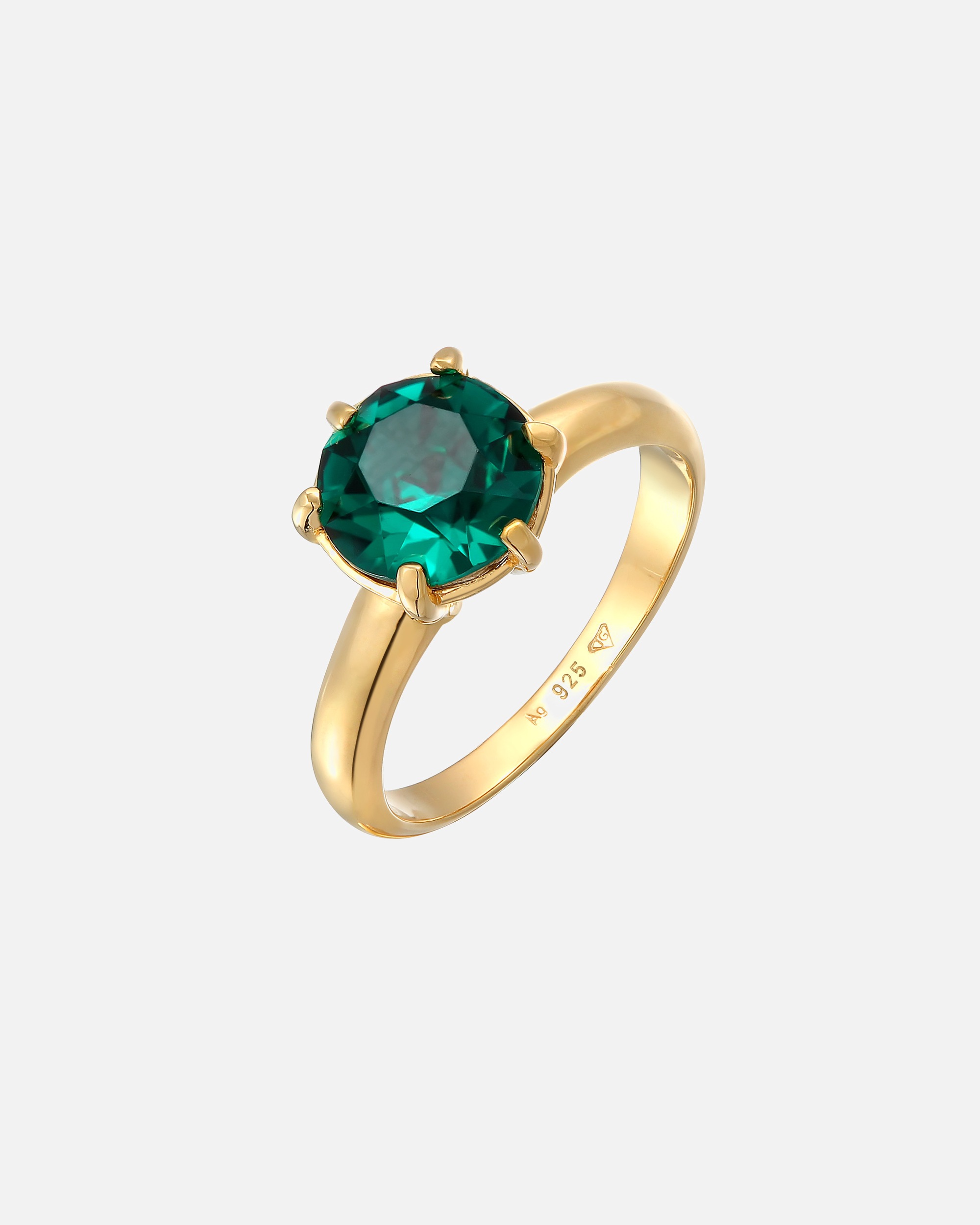 Ring für Weiblich Elli Solitär mit Kristallen von Swarovski® 925 Silber vergoldet 54