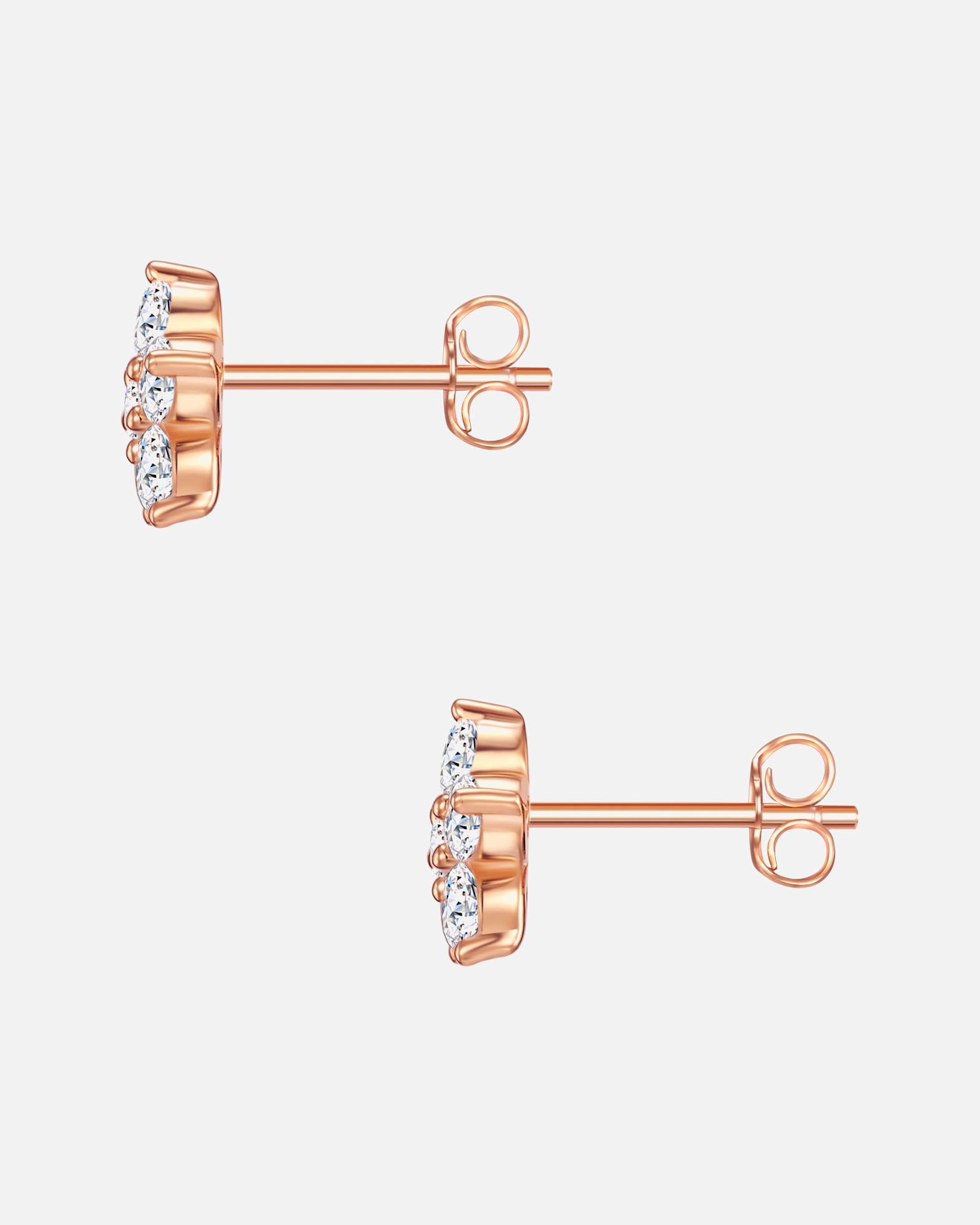 Ohrringe für Weiblich Rafaela Donata Ohrstecker Blume Sterling Silber Zirkonia in Roségold 1 Stück