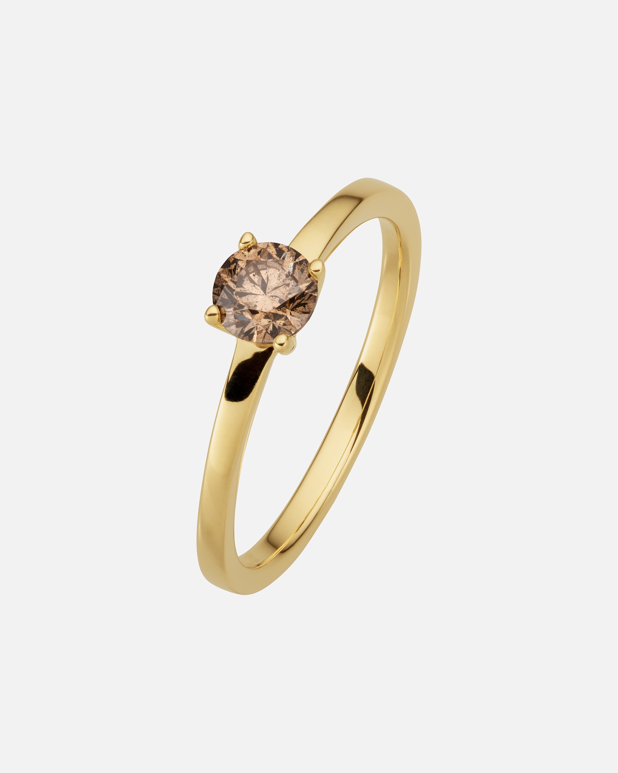 Ring für Weiblich Orolino Ring 585/- Gold Brillant braun 0,50ct. 058 (18,5)