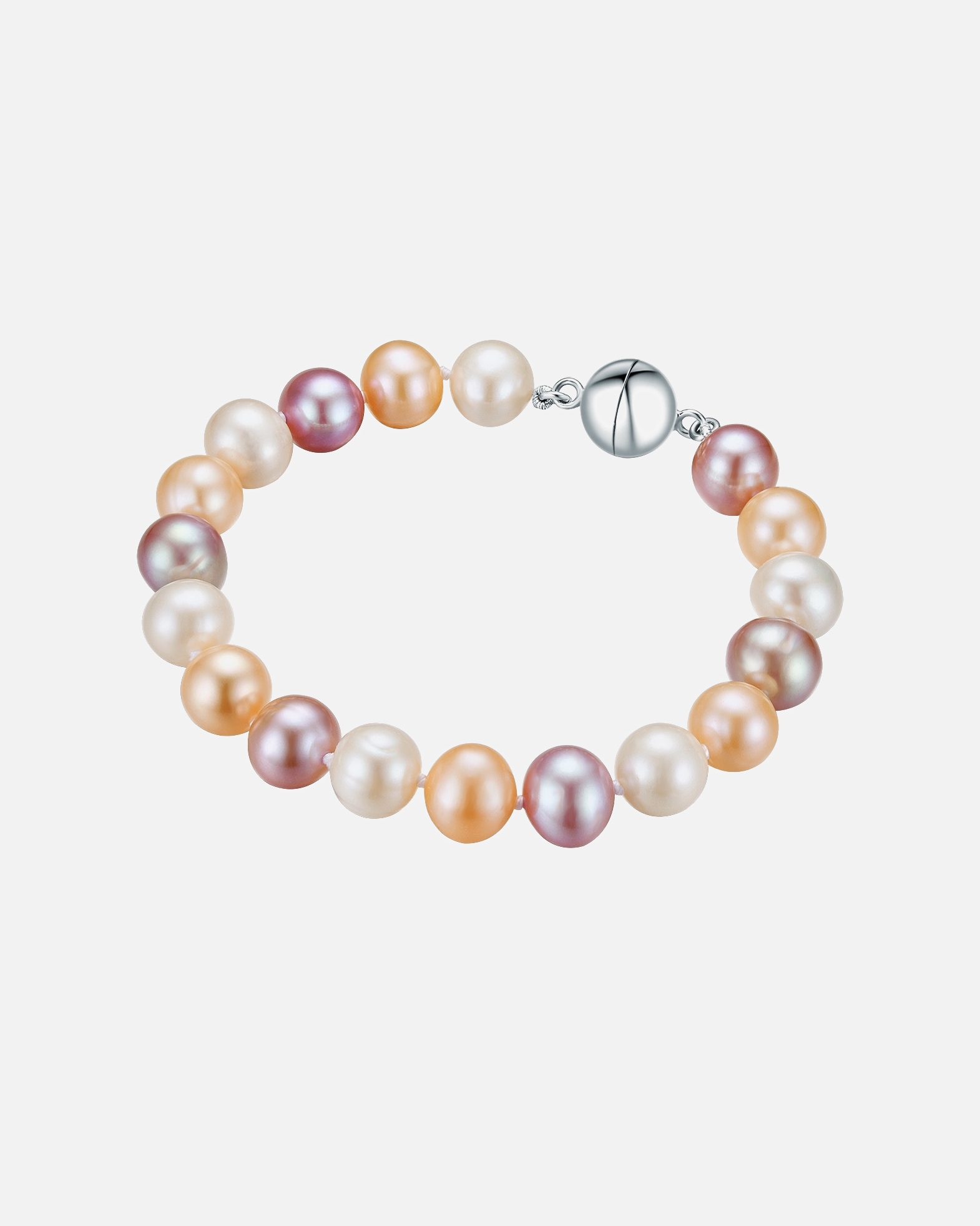 Armband für Weiblich Valero Pearls Perlen-Armband aus Sterling Silber in silber mit Süßwasser-Zuchtperle 1 Stück