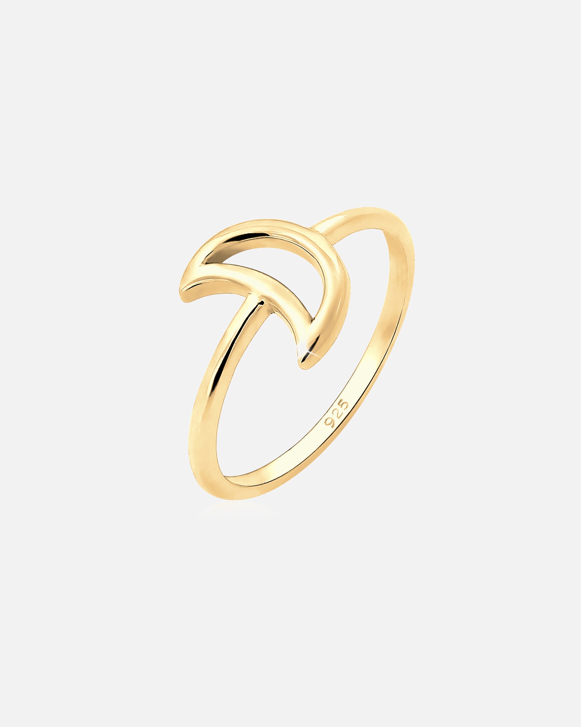 Ring für Weiblich Elli Halbmond Luna Basic Astro Cut-Out 925er Silber 56