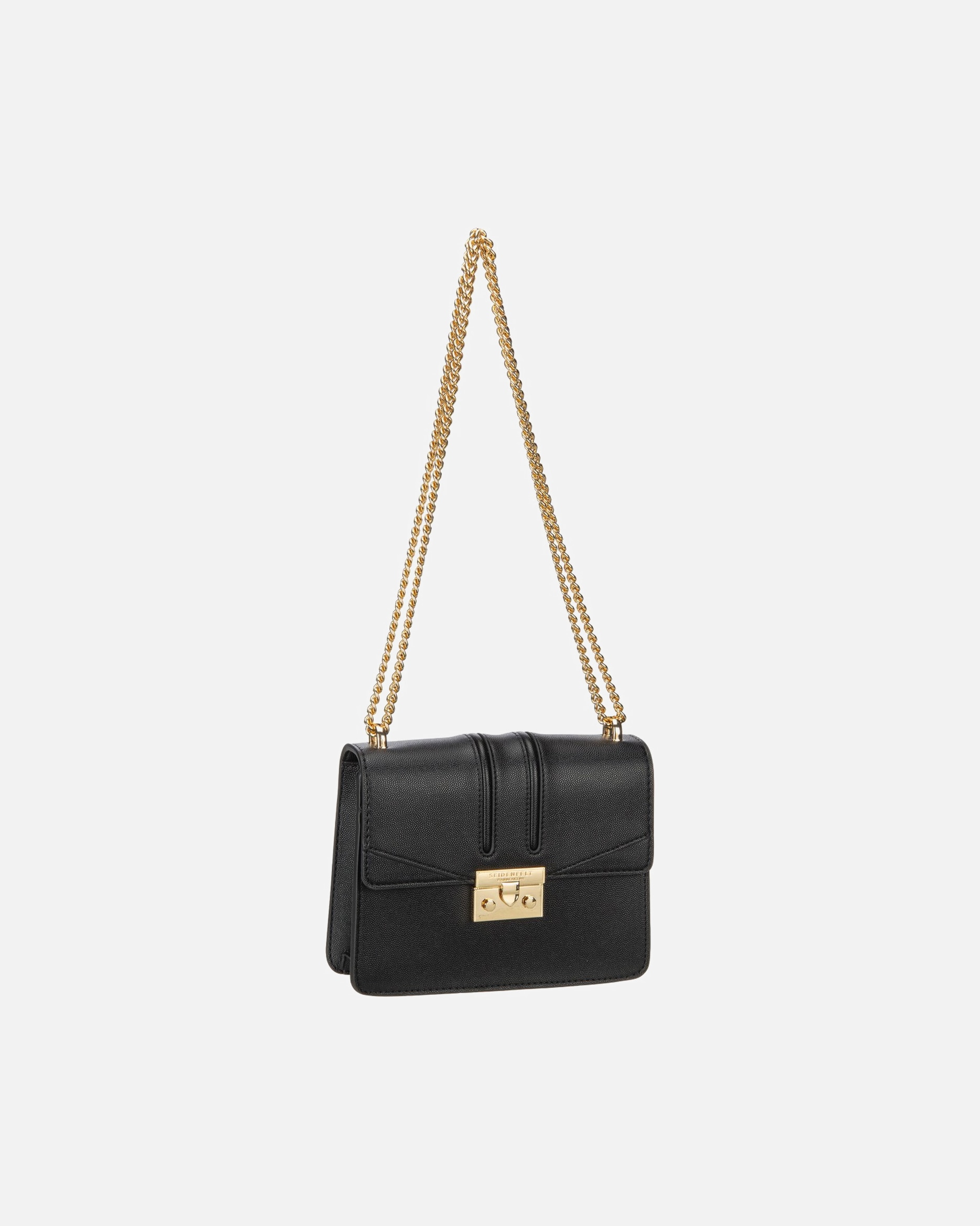 Handtasche für Weiblich Seidenfelt Handtasche Roros Black Gold