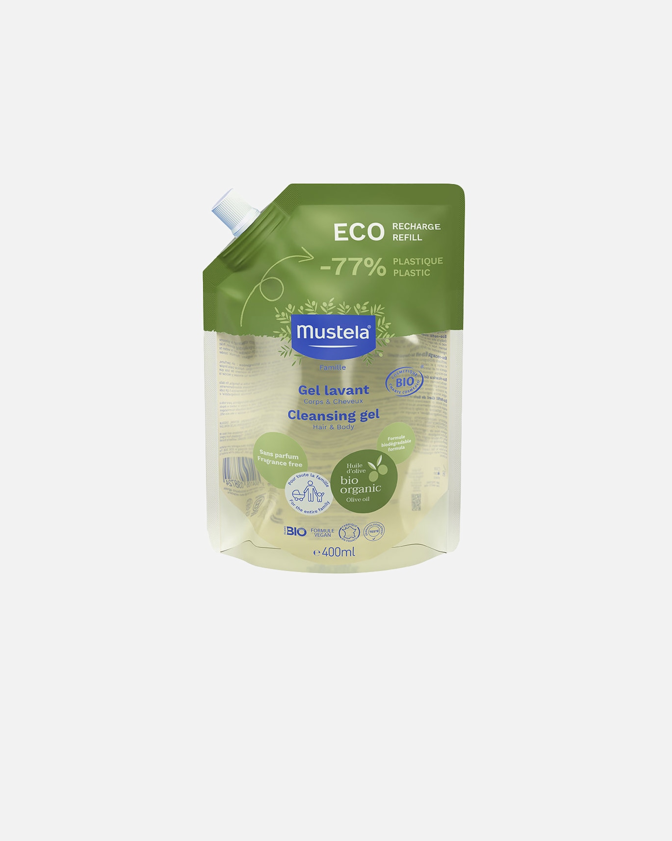 Babyduschgel für Unisex Mustela Nachfüllpackung für BIO-Gel-Shampoo 400 ml