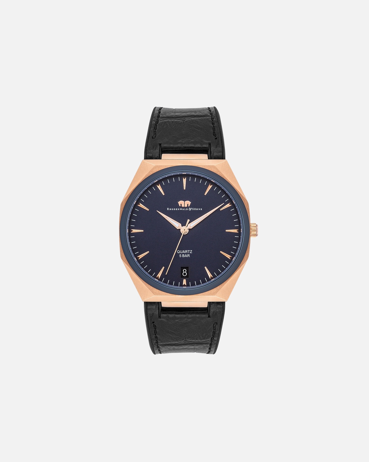 Uhr für Männlich Rhodenwald & Söhne Armband-Uhr Cooledge aus Echtleder/Silikon in roségold 1 Stück