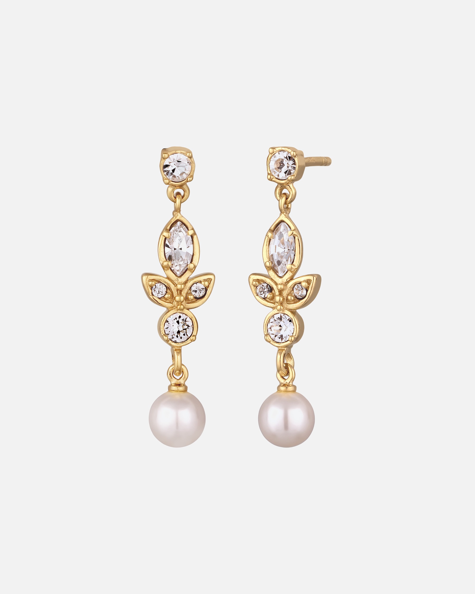 Ohrringe für Weiblich Elli Ohrstecker mit Perlen von Swarovski® 925 Sterling Silber goldfarben