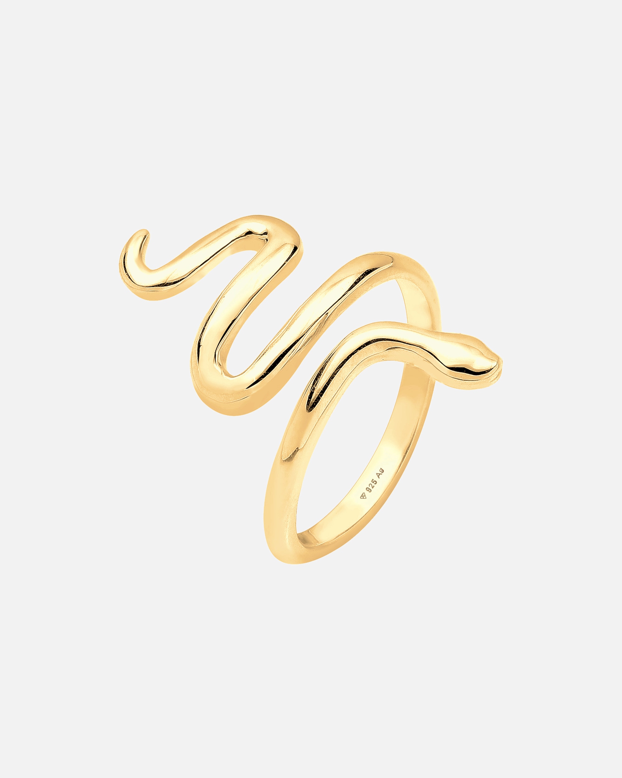 Ring für Weiblich Elli Statement Schlange Dschungel 925 Sterling Silber Gold
