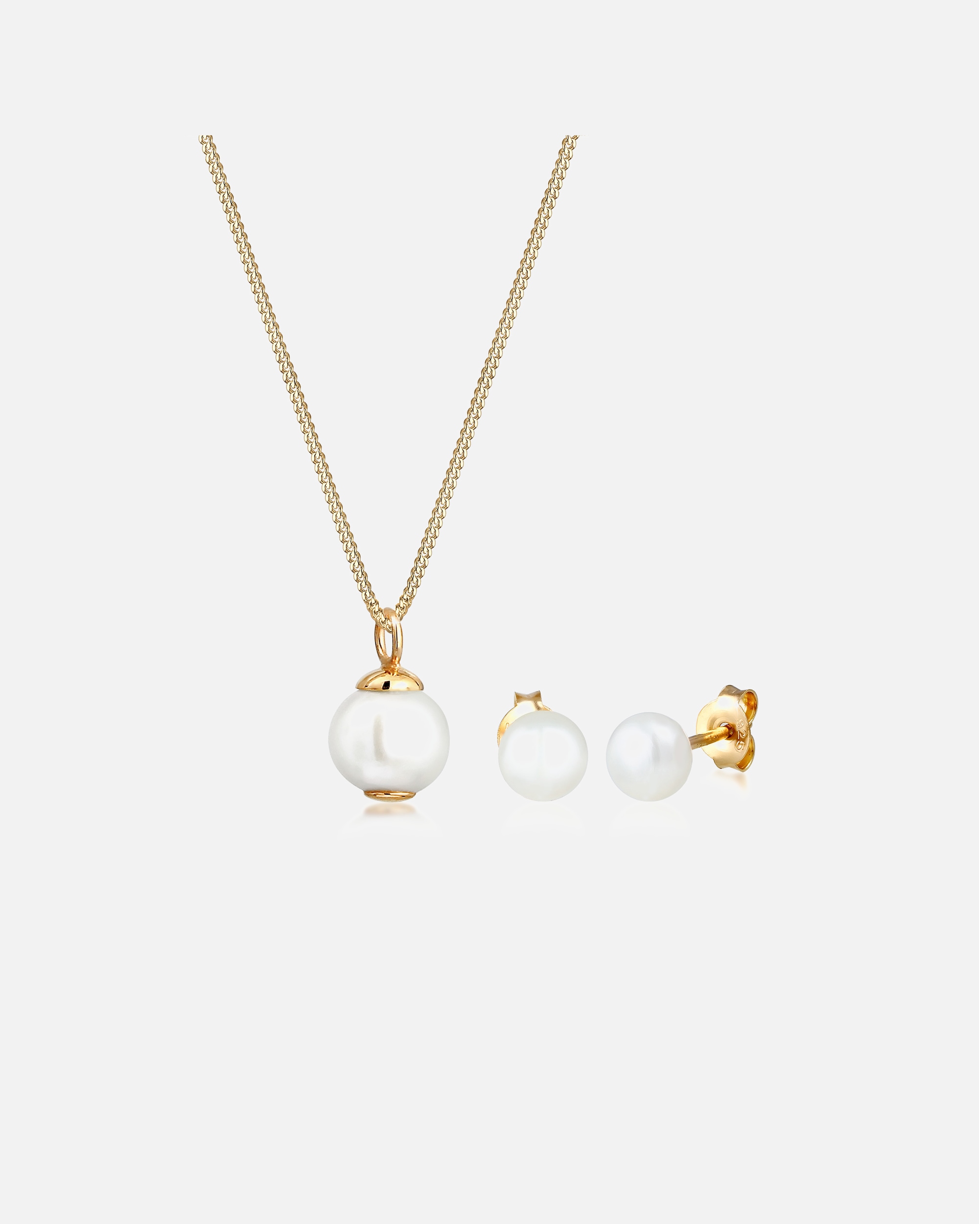 Schmuckset für Weiblich Elli Luxuriös Filigran Süßwasserzuchtperlen 925 Silber 1 Stück