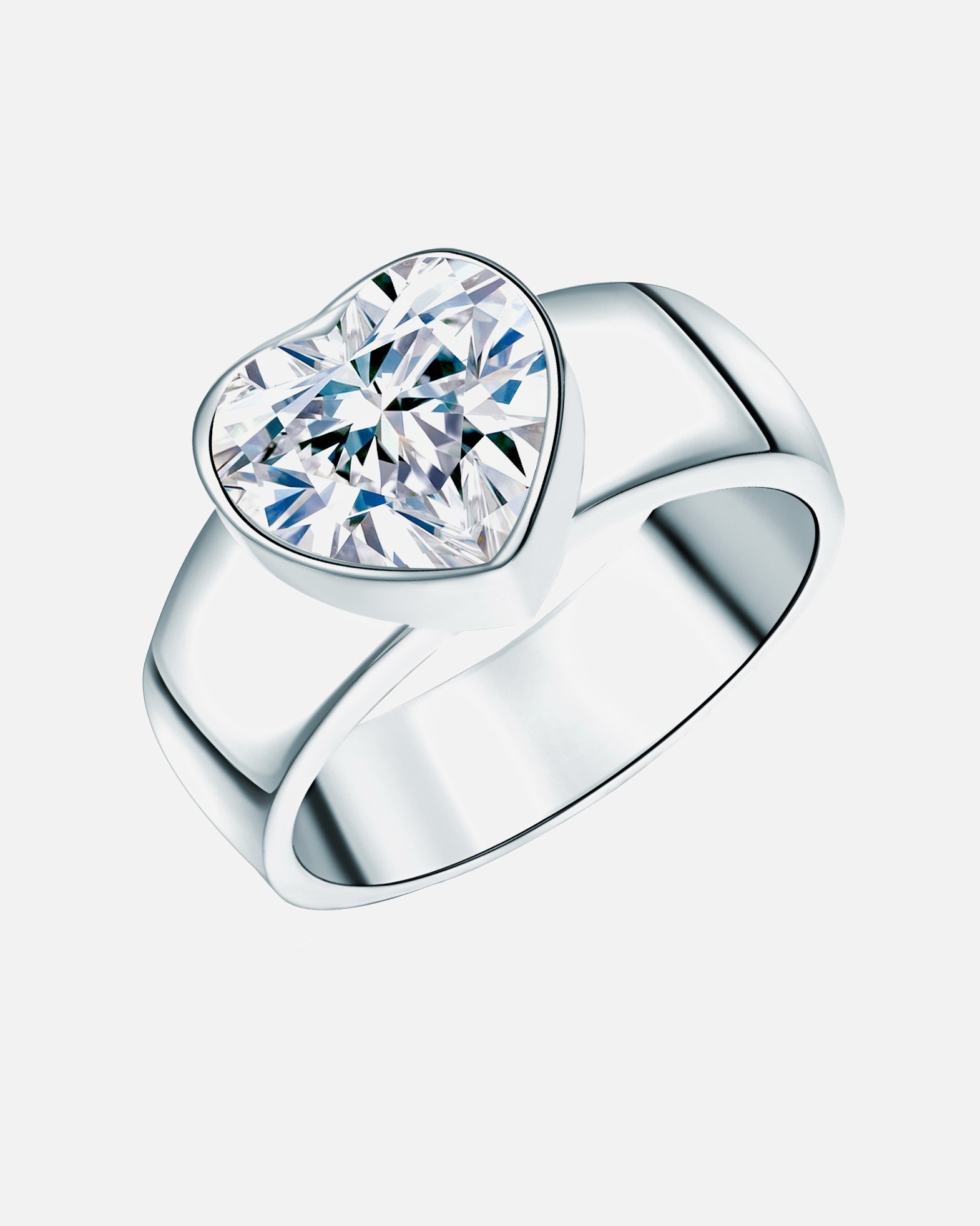 Ring für Weiblich Rafaela Donata Ring Herz Sterling Silber Zirkonia in Silber 54