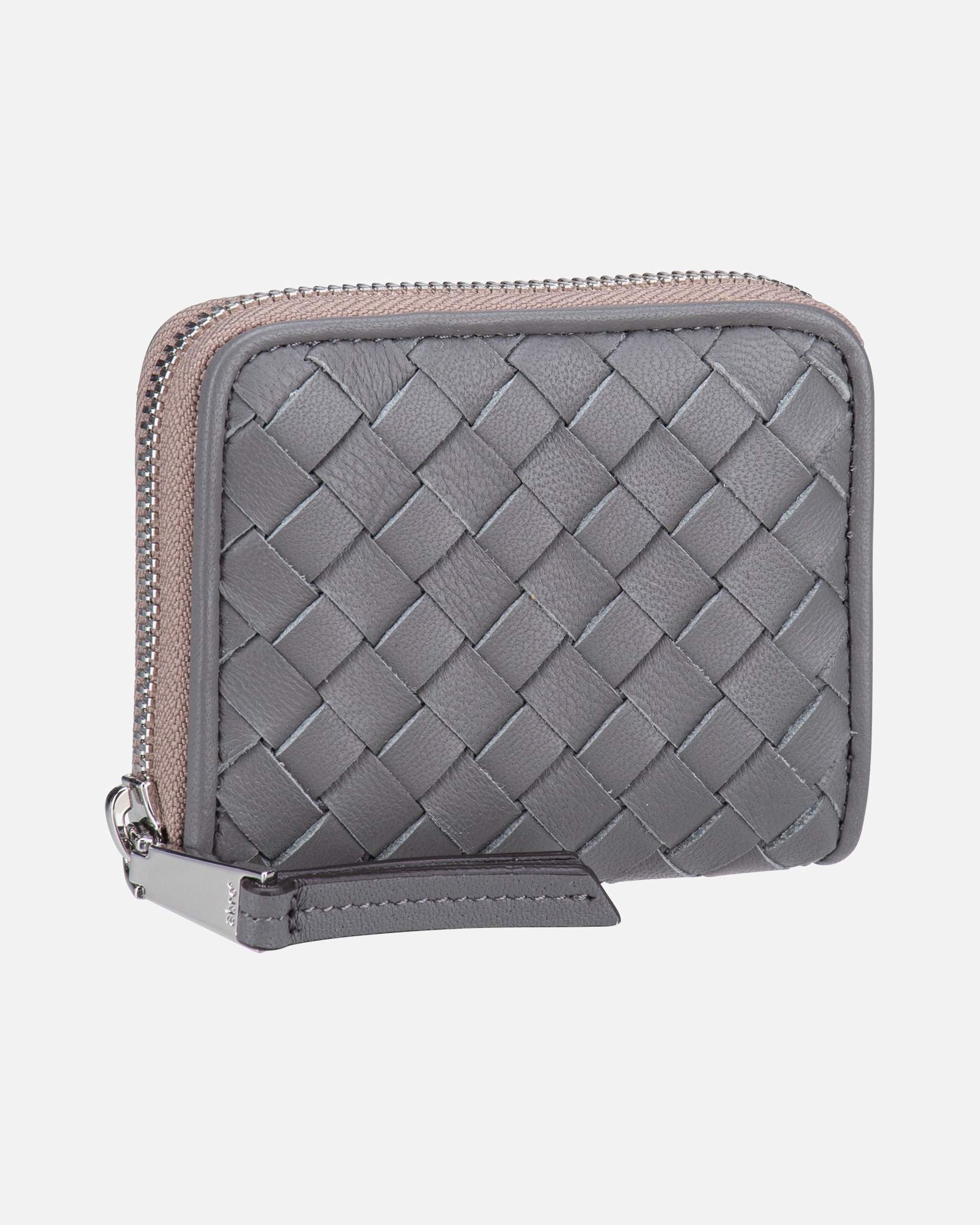 Portemonnaie für Weiblich abro Geldbörse Piuma Weaving Mini Wallet Zinc
