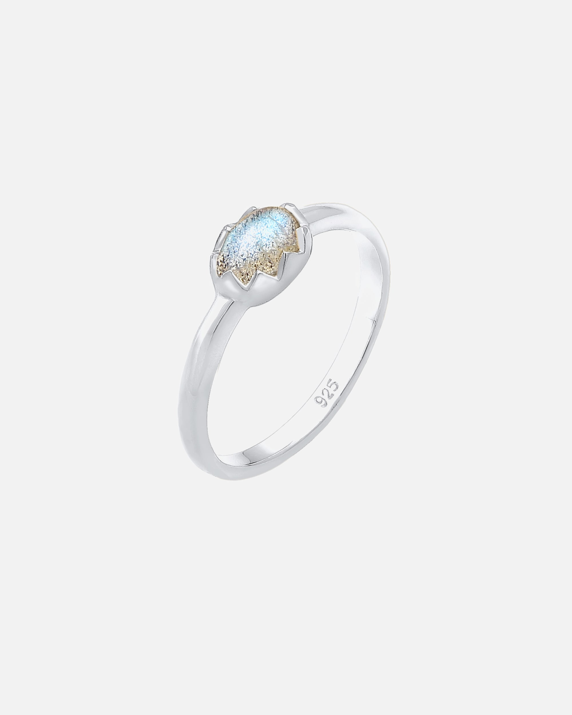 Ring für Weiblich Elli Vintage Labradorit Edelstein 925 Silber 54