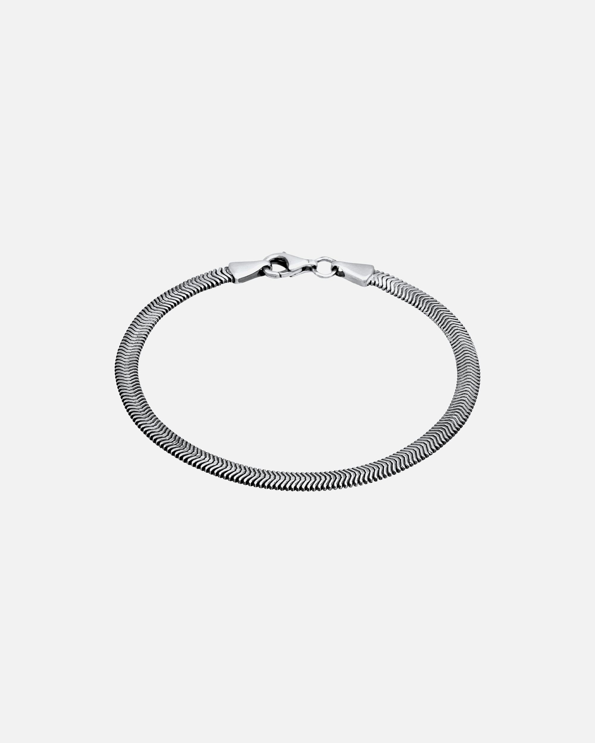 Armband für Männlich KUZZOI Flach Elegant Schlangenkette Fischgräte 925 Silber 1 Stück