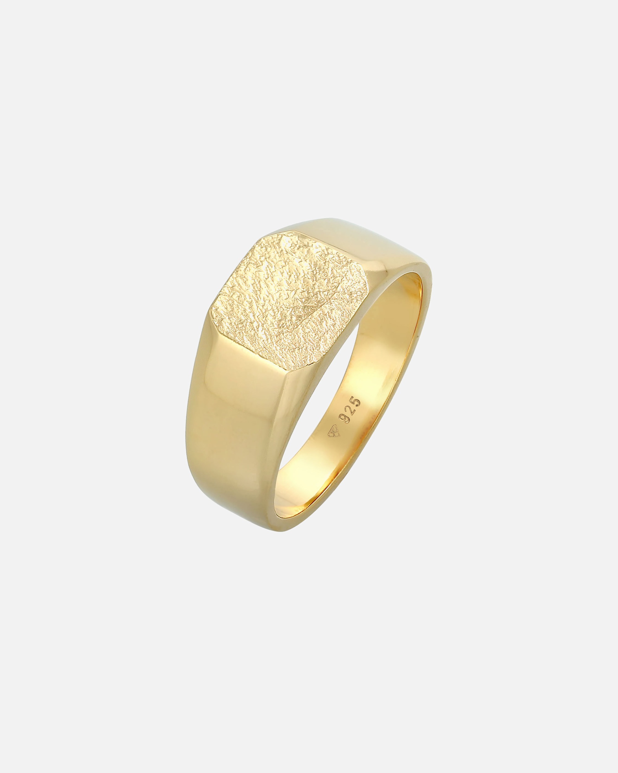 Ring für Männlich KUZZOI Basic Siegelring Herren Quadrat Matt 925 Silber 56