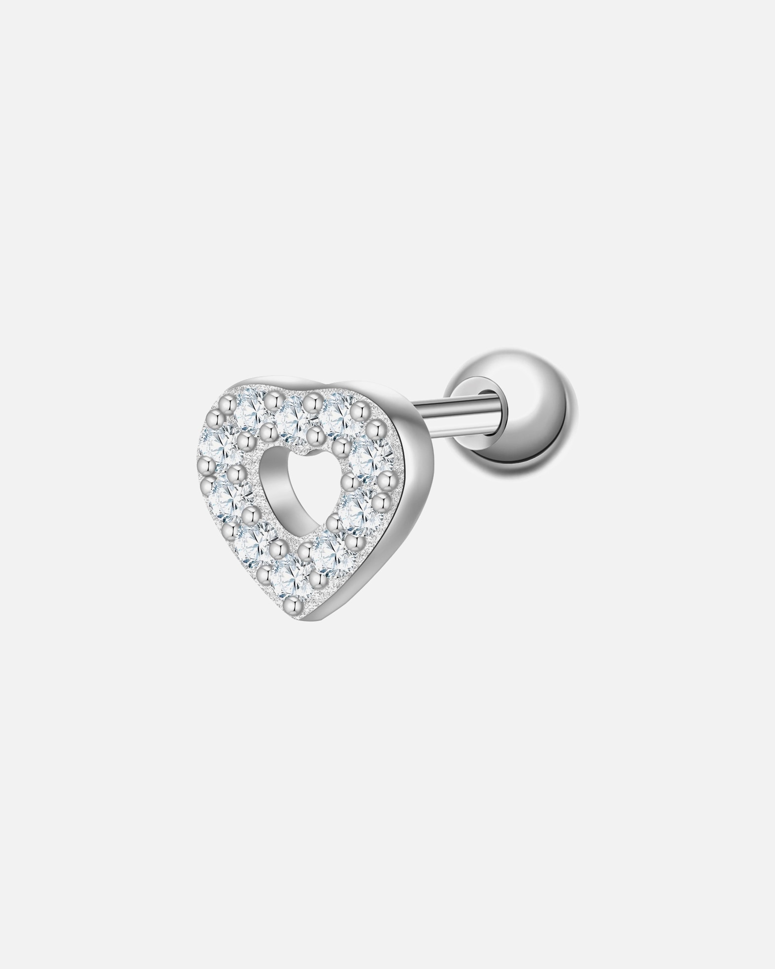 Ohrringe für Weiblich Glanzstücke München Ohrstecker Herz aus Sterling Silber in Silber mit Zirkonia 5,5 mm