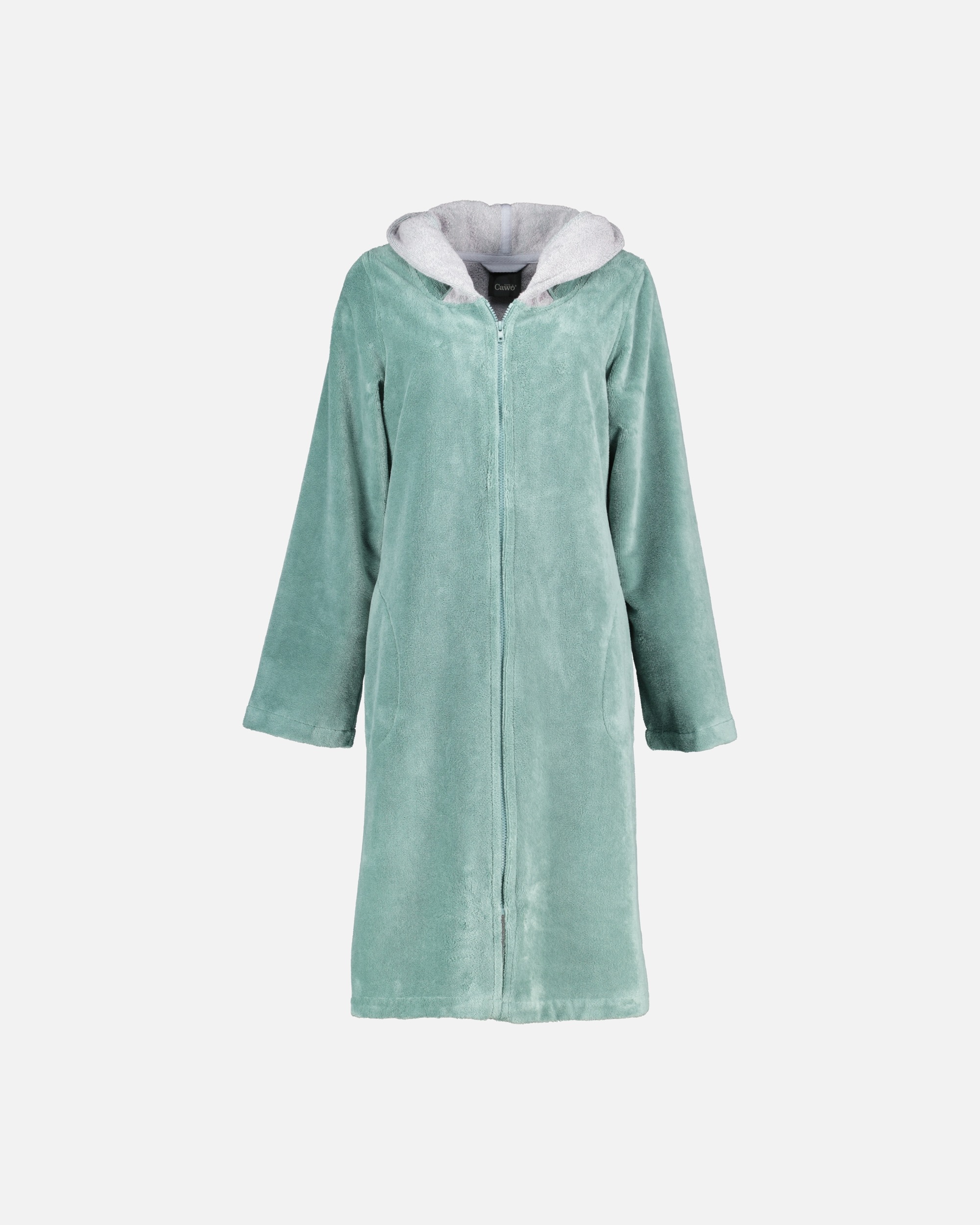 Bademantel für Unisex Cawö Cawö Bademäntel Damen Kurzmantel mit Kapuze Kapuze 841 fjord - 47 1 Stück