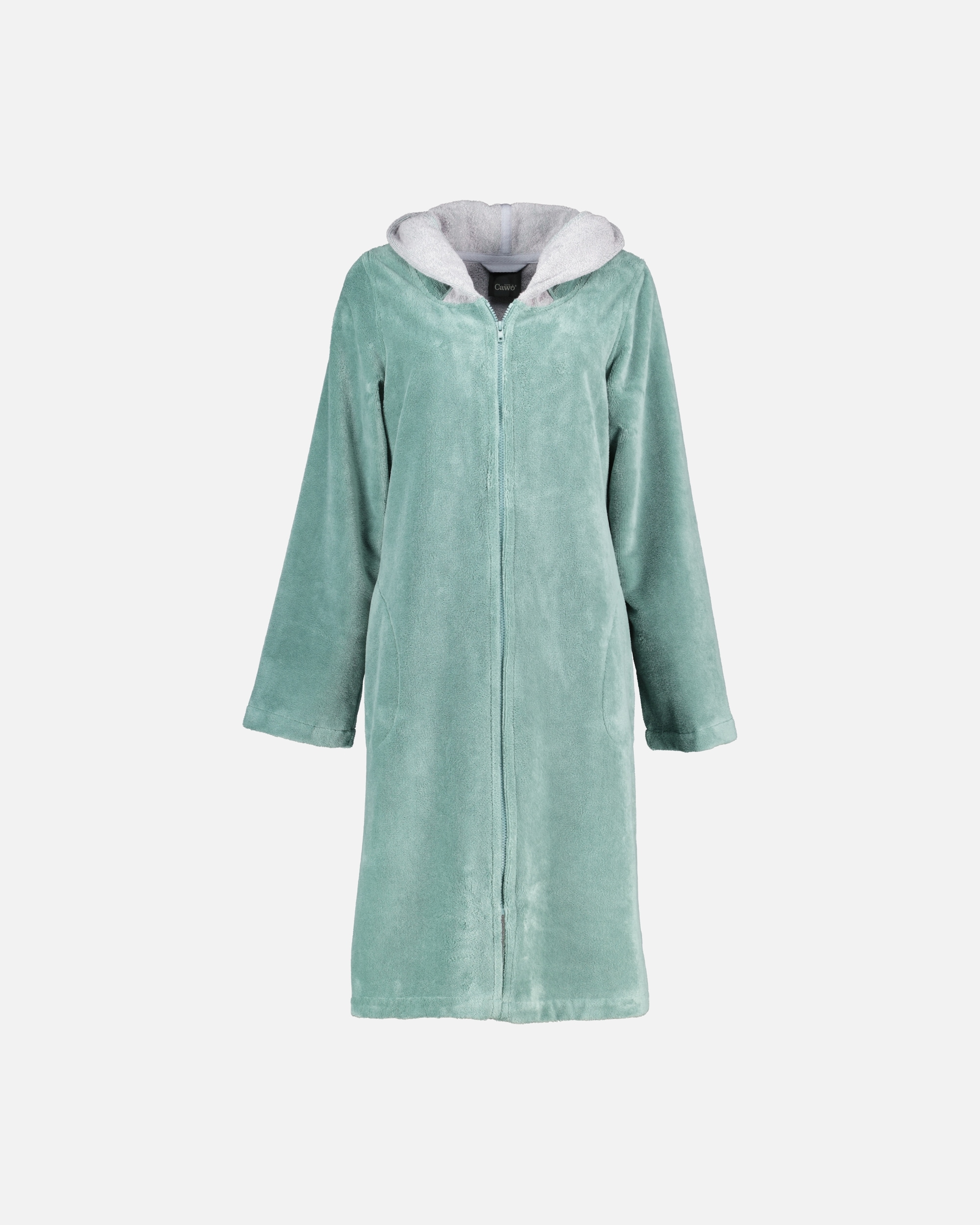 Bademantel für Unisex Cawö Cawö Bademäntel Damen Kurzmantel mit Kapuze Kapuze 841 fjord - 47 1 Stück