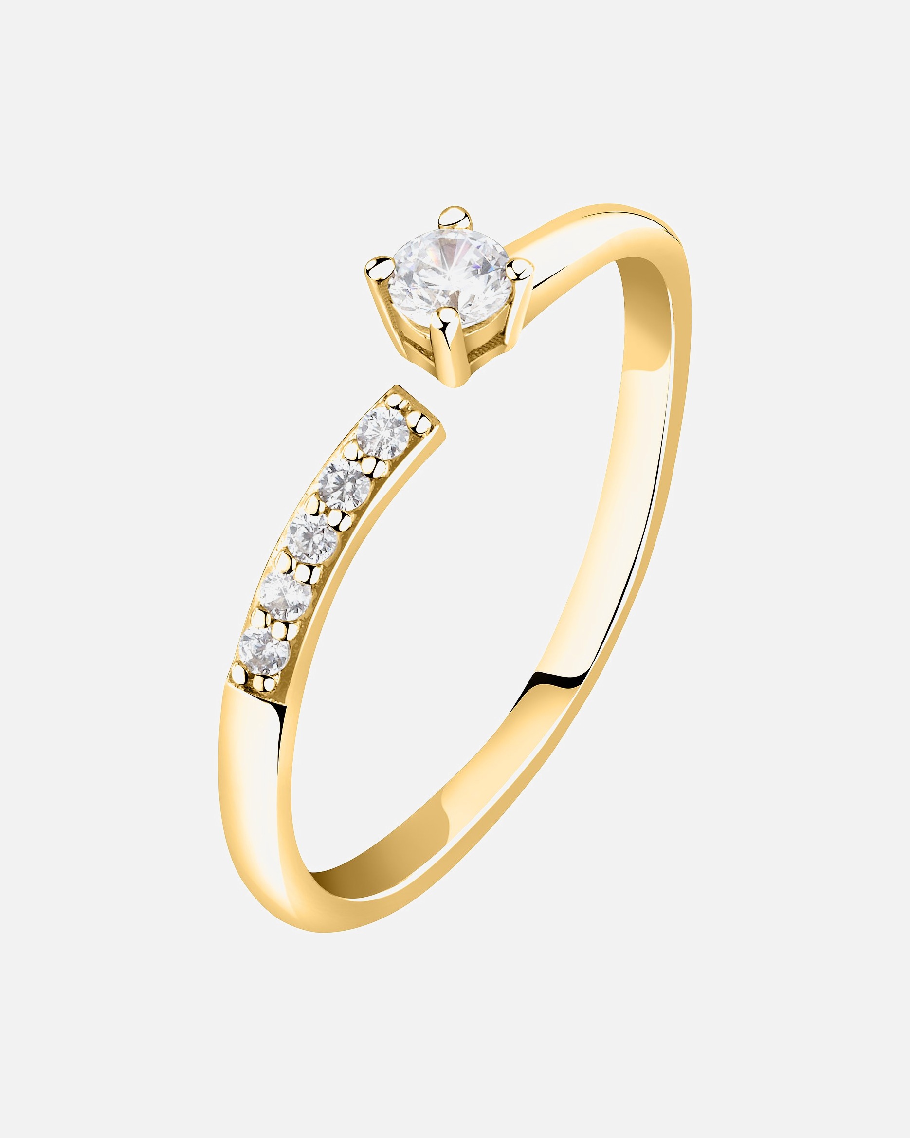 Ring für Weiblich Live Diamond Damenring 375er Gelbgold, recycelt 56