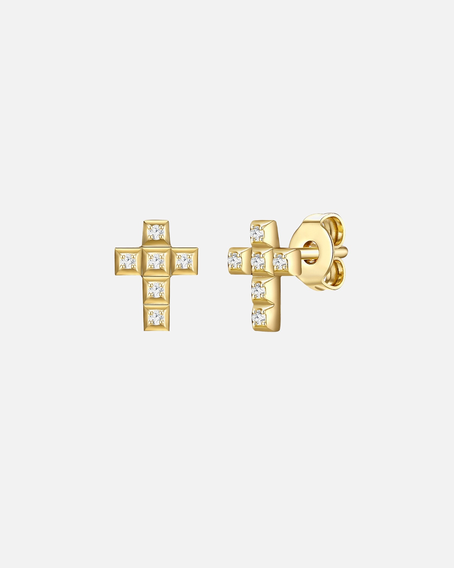 Ohrringe für Weiblich Glanzstücke München Ohrstecker Kreuz Sterling Silber Zirkonia in Silber 1 Stück