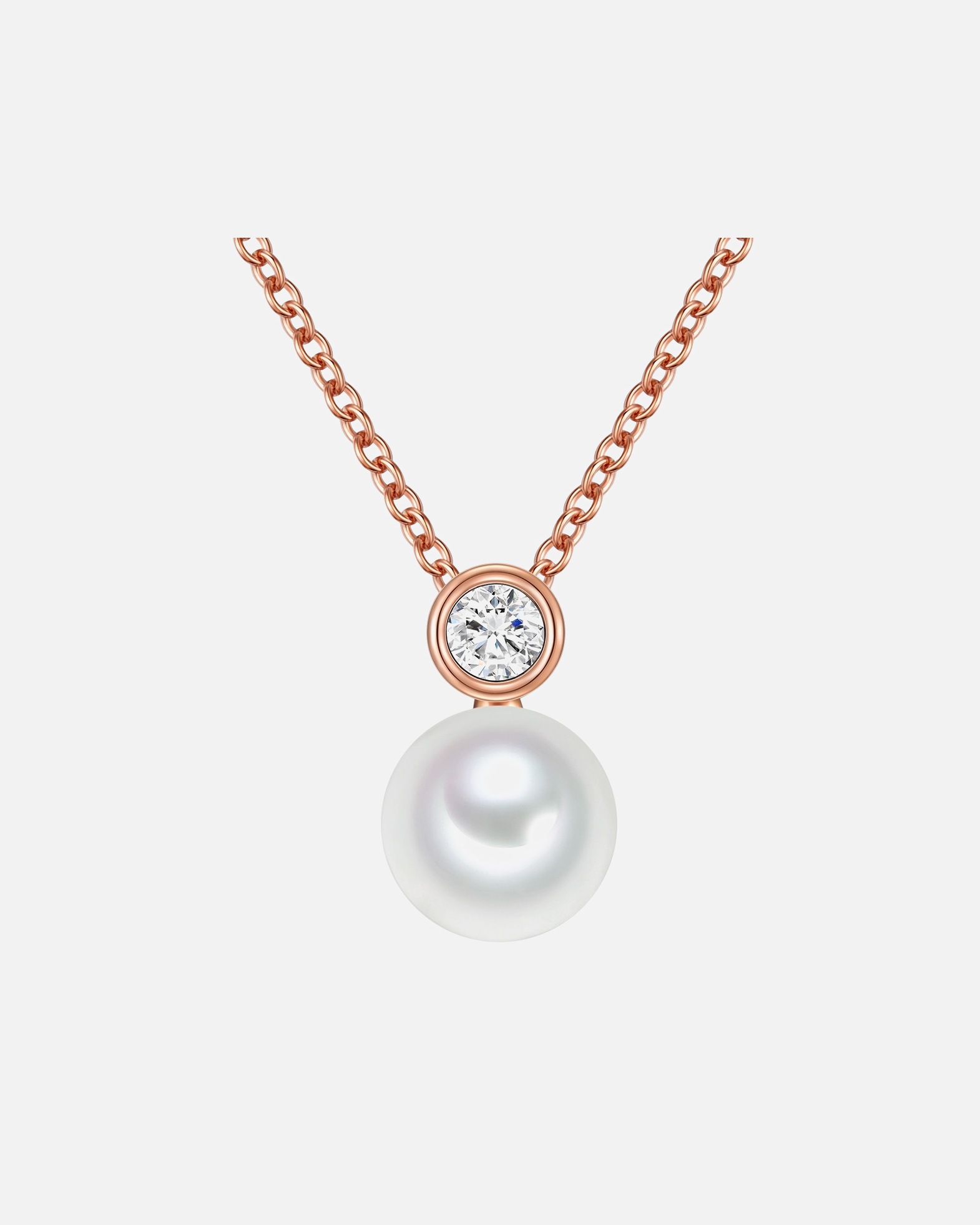 Halskette für Weiblich Valero Pearls Halskette aus Sterling Silber in silber mit Zirkonia Süßwasser-Zuchtperle 1 Stück