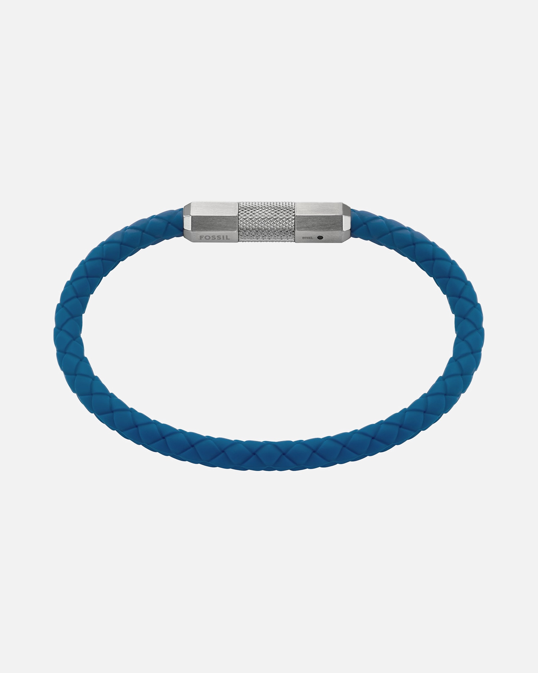 Armband für Männlich Fossil Armband Silikon, Edelstahl blau