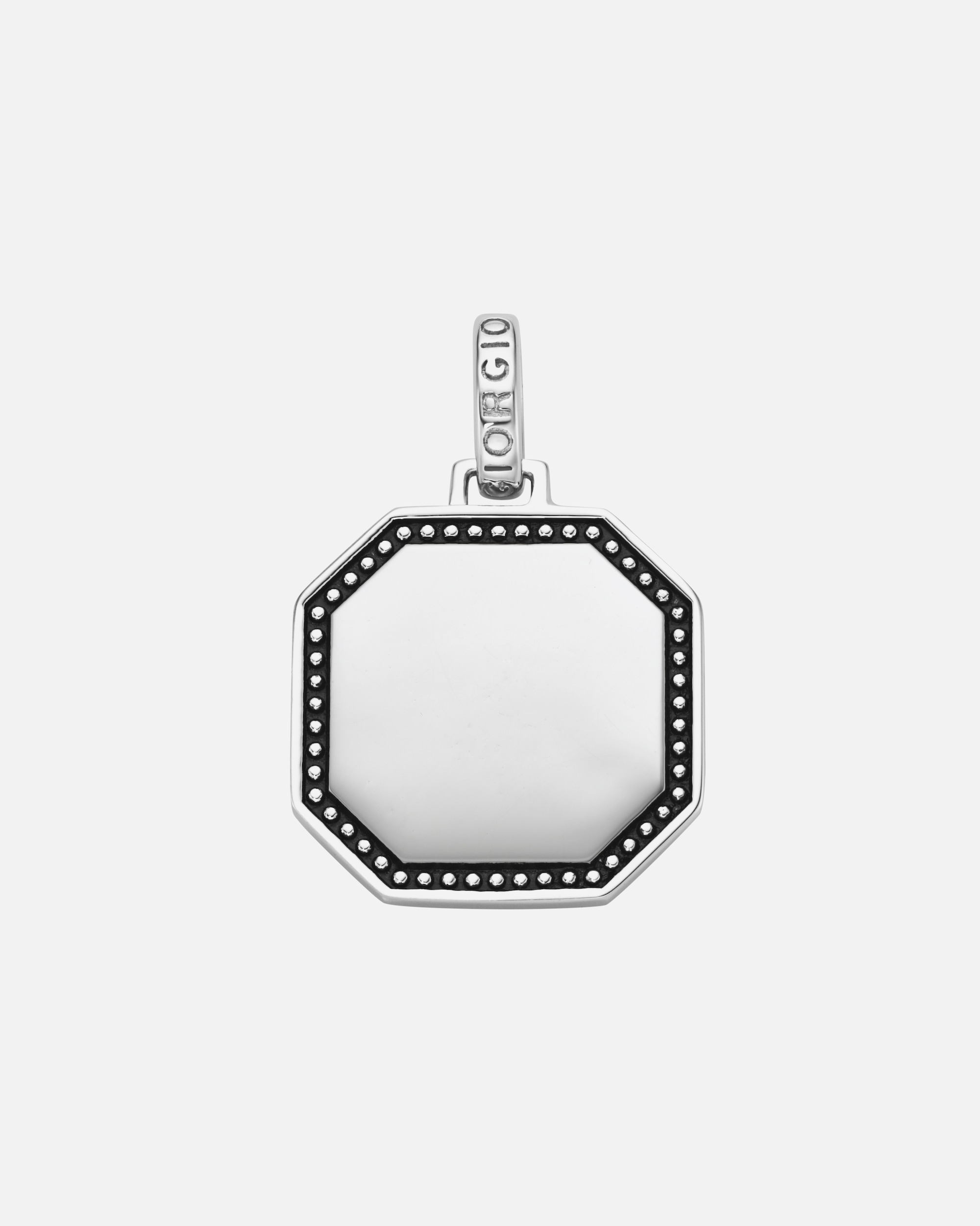 Schmuckanhänger für Männlich Giorgio Martello Milano Anhänger achteckig, Rand in Kugeloptik, Silber 925 3 cm