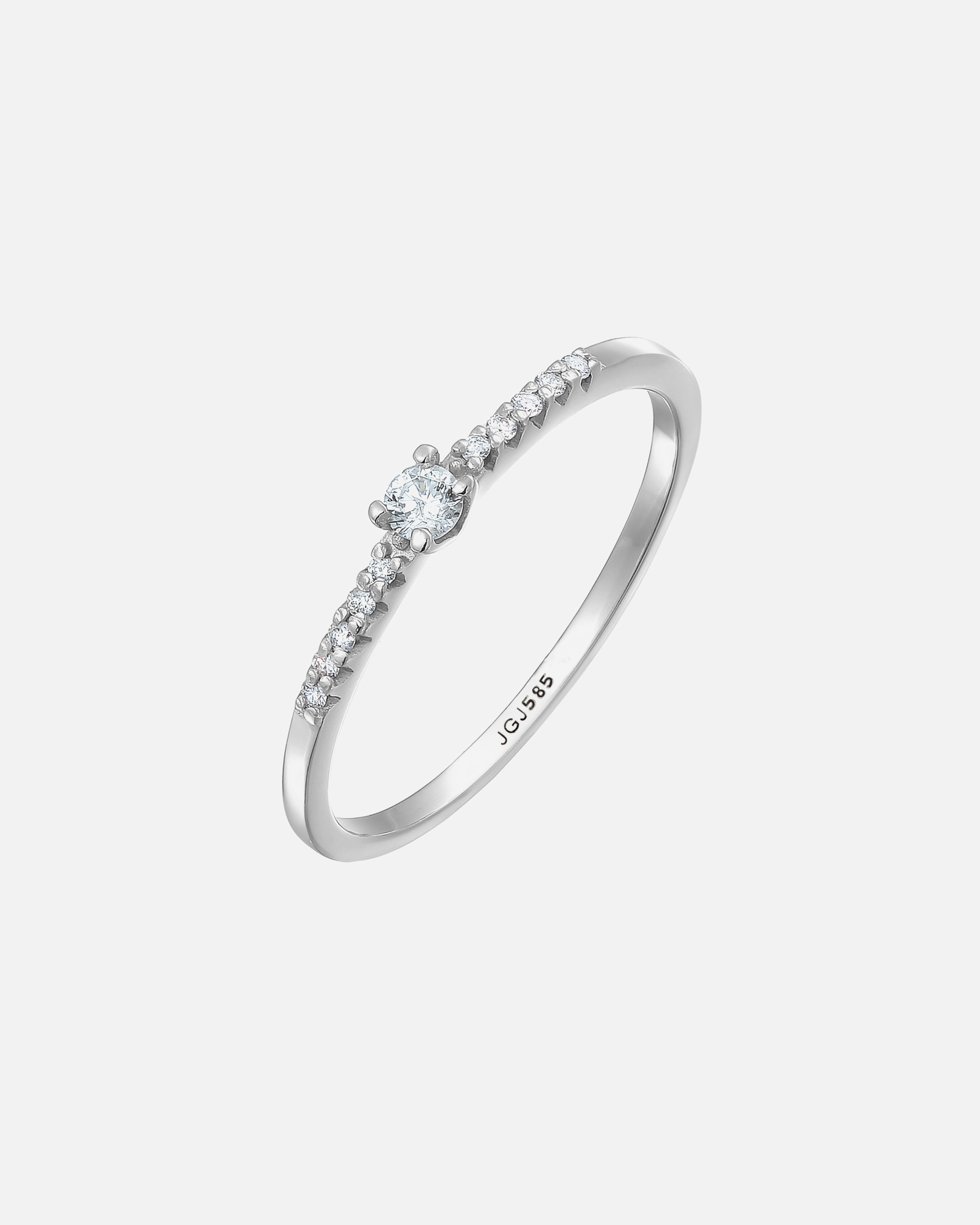 Ring für Weiblich Elli DIAMONDS Diamant Verlobung Hochzeit (0.11 ct) 585 Weißgold 54