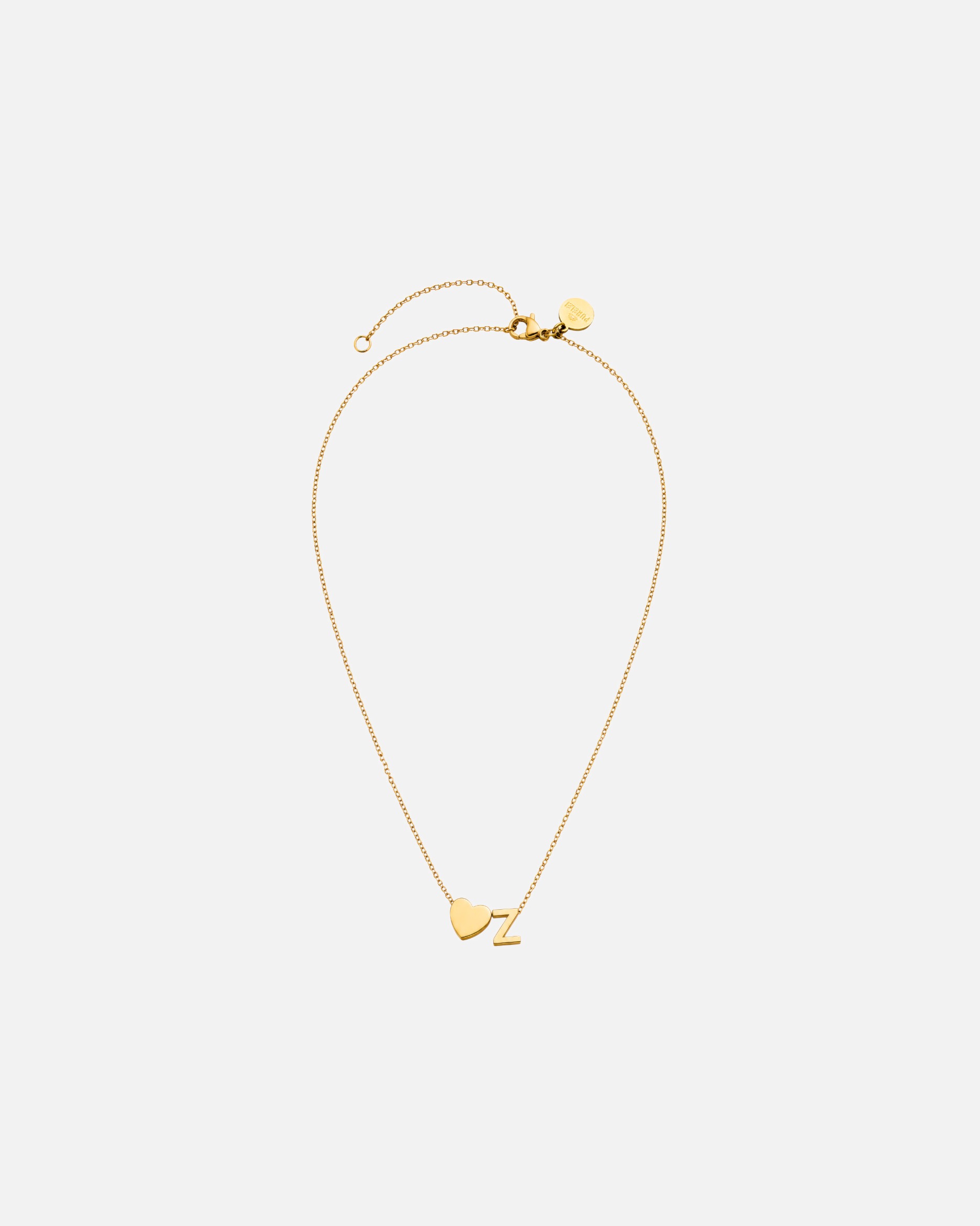 Halskette für Unisex Purelei Letter Heart Z Kette 100% Edelstahl Gold