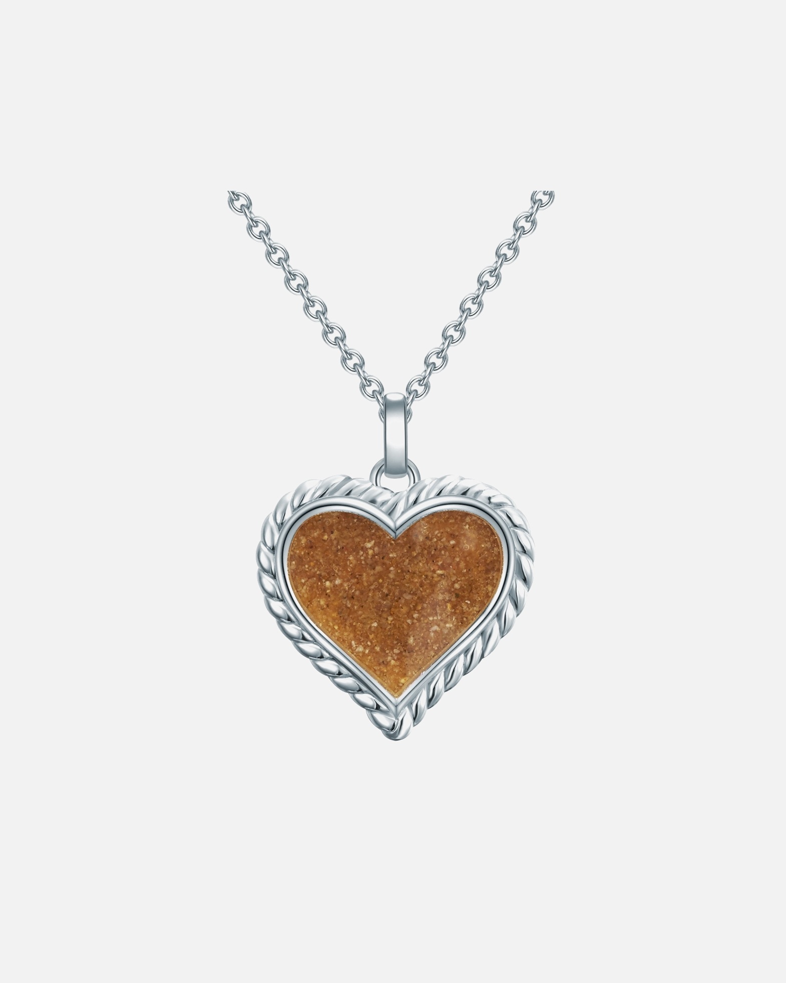 Halskette für Weiblich Strandglück Halskette Herz Sterling Silber Sand in Silber 1 Stück