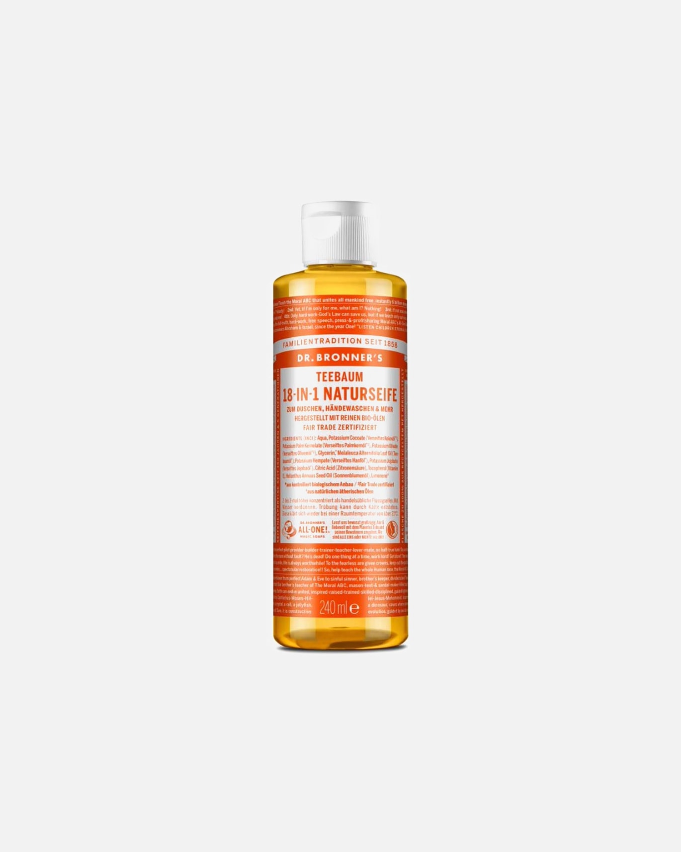 Körperseife für Unisex Dr. Bronner's Teebaum - 18in1 Naturseife 240 ml