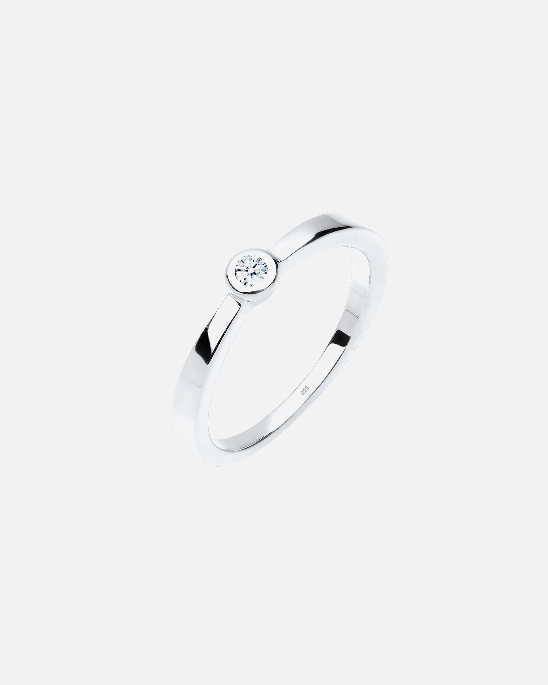 Ring für Weiblich Elli DIAMONDS Klassischer Solitär Diamant 0.03 ct. 925 Silber 56