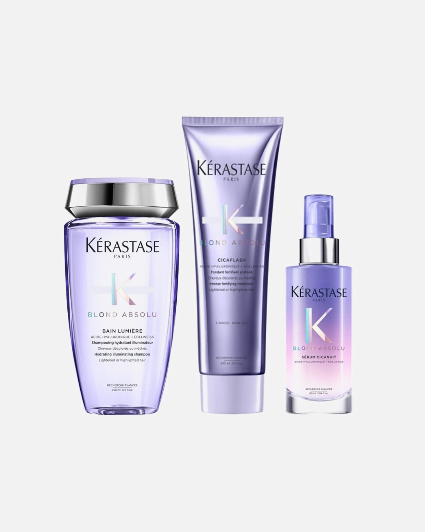 Haarpflegeset für Weiblich Kérastase Blond Absolu L 3er Set (Bain Lumière / Cicaflash / Cicanuit) 1 Stück