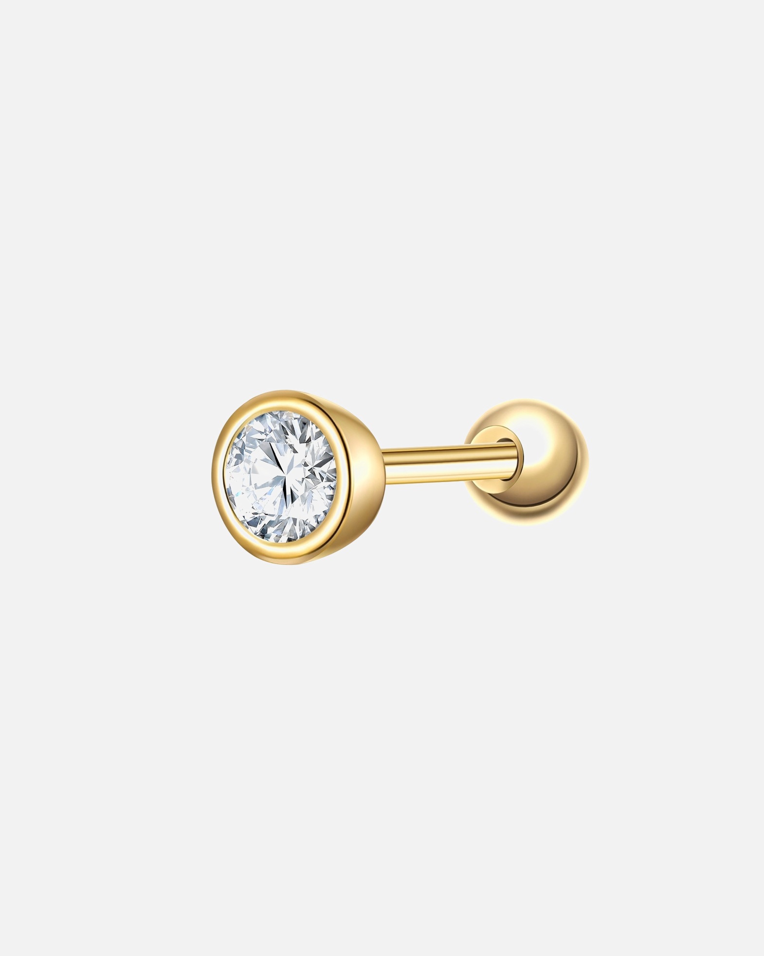 Ohrringe für Weiblich Glanzstücke München Ohrstecker aus Sterling Silber in Gelbgold mit Zirkonia 4,1 mm