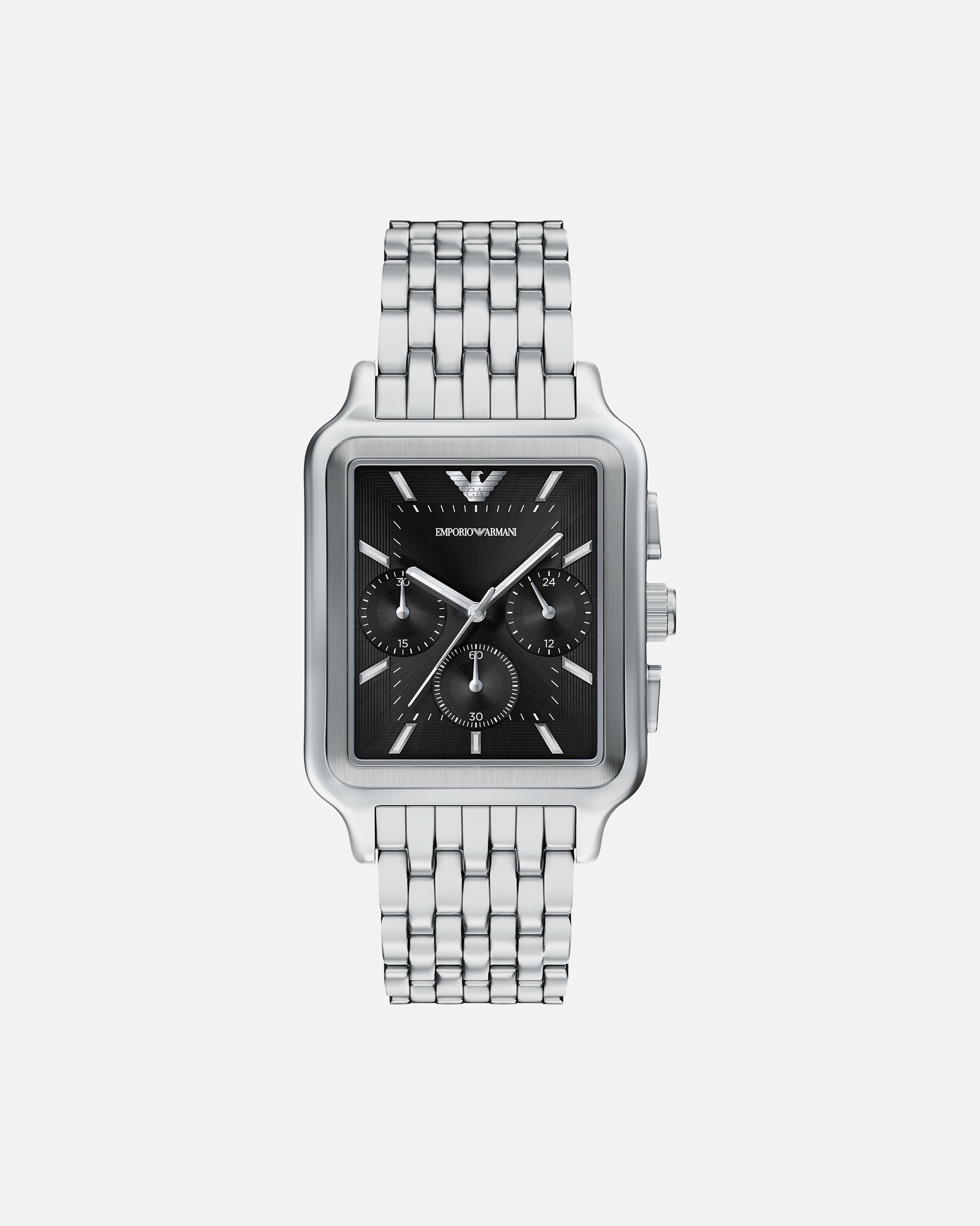 Uhr für Männlich Emporio Armani Chronograph Edelstahl schwarz, silber