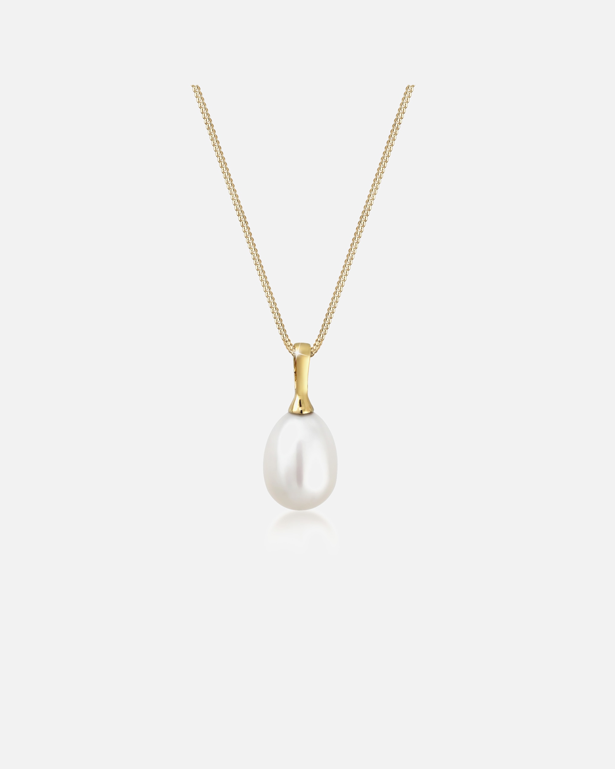 Halskette für Weiblich Elli PREMIUM Süßwasserzuchtperle Anhängerkette 375er Gelbgold 1 Stück