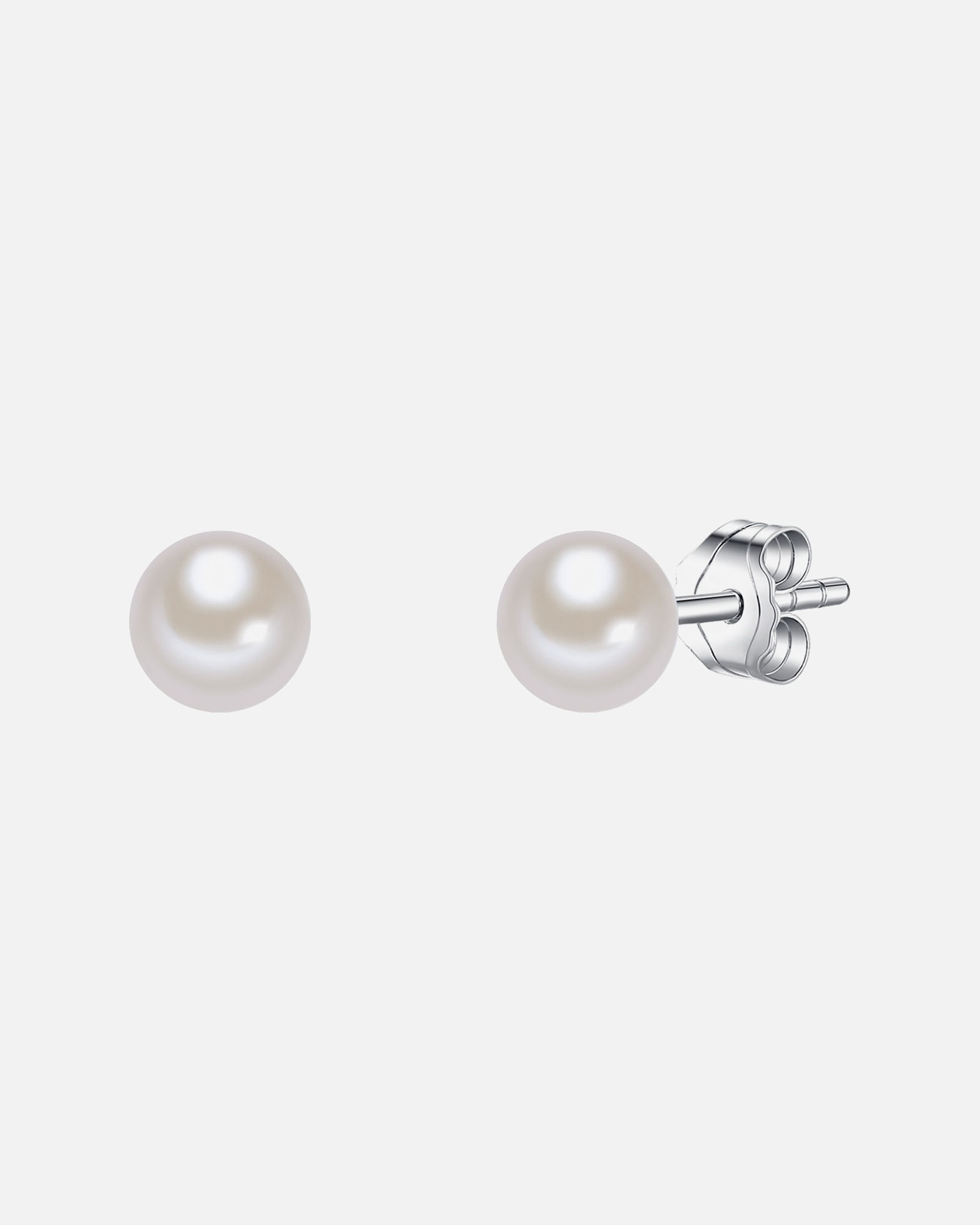 Ohrringe für Weiblich Valero Pearls Perlen-Ohrstecker Sterling Silber Süßwasser-Zuchtperle in Silber 1 Stück