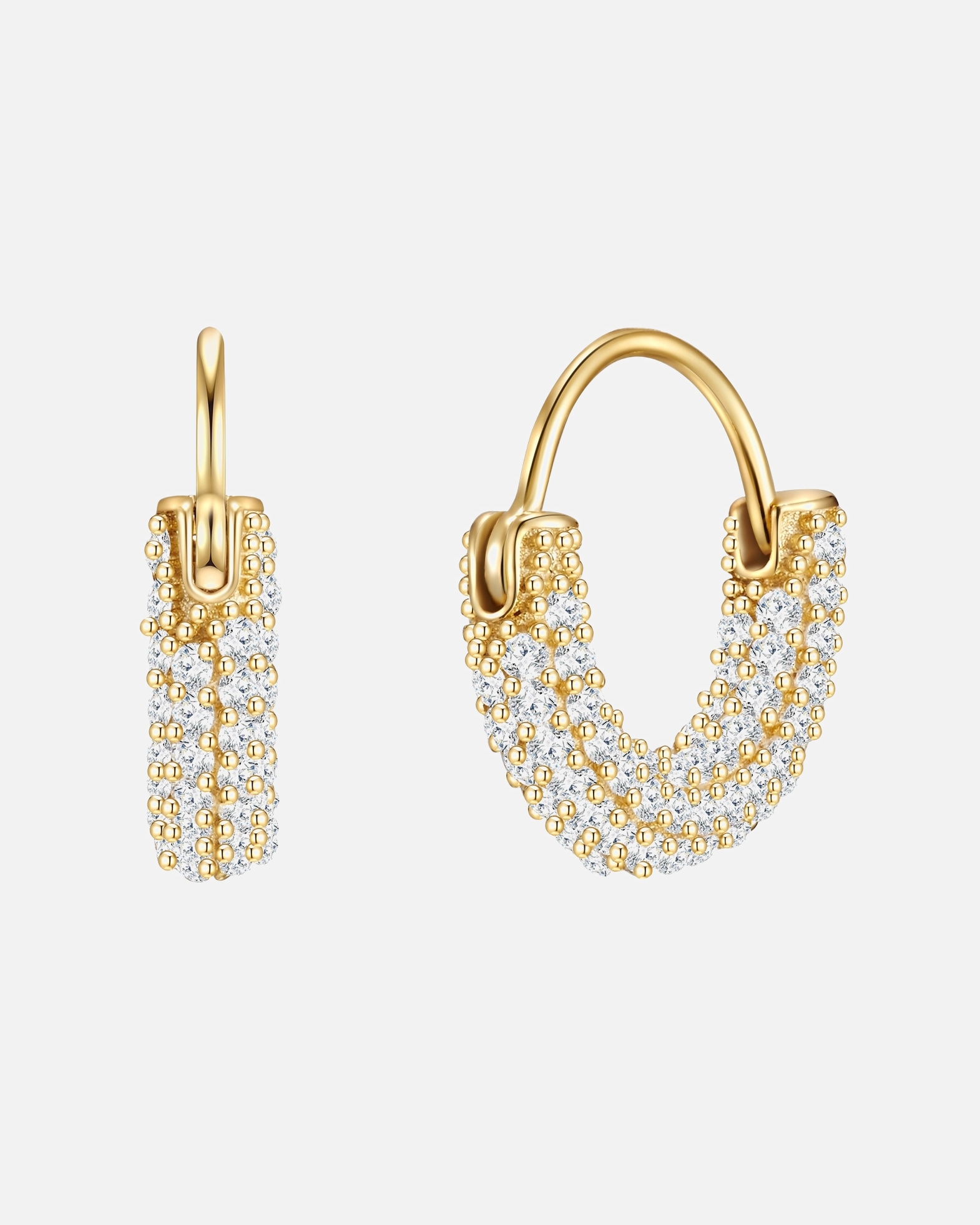 Creolen für Weiblich Glanzstücke München Creolen Sterling Silber Zirkonia in Gelbgold 1 Stück