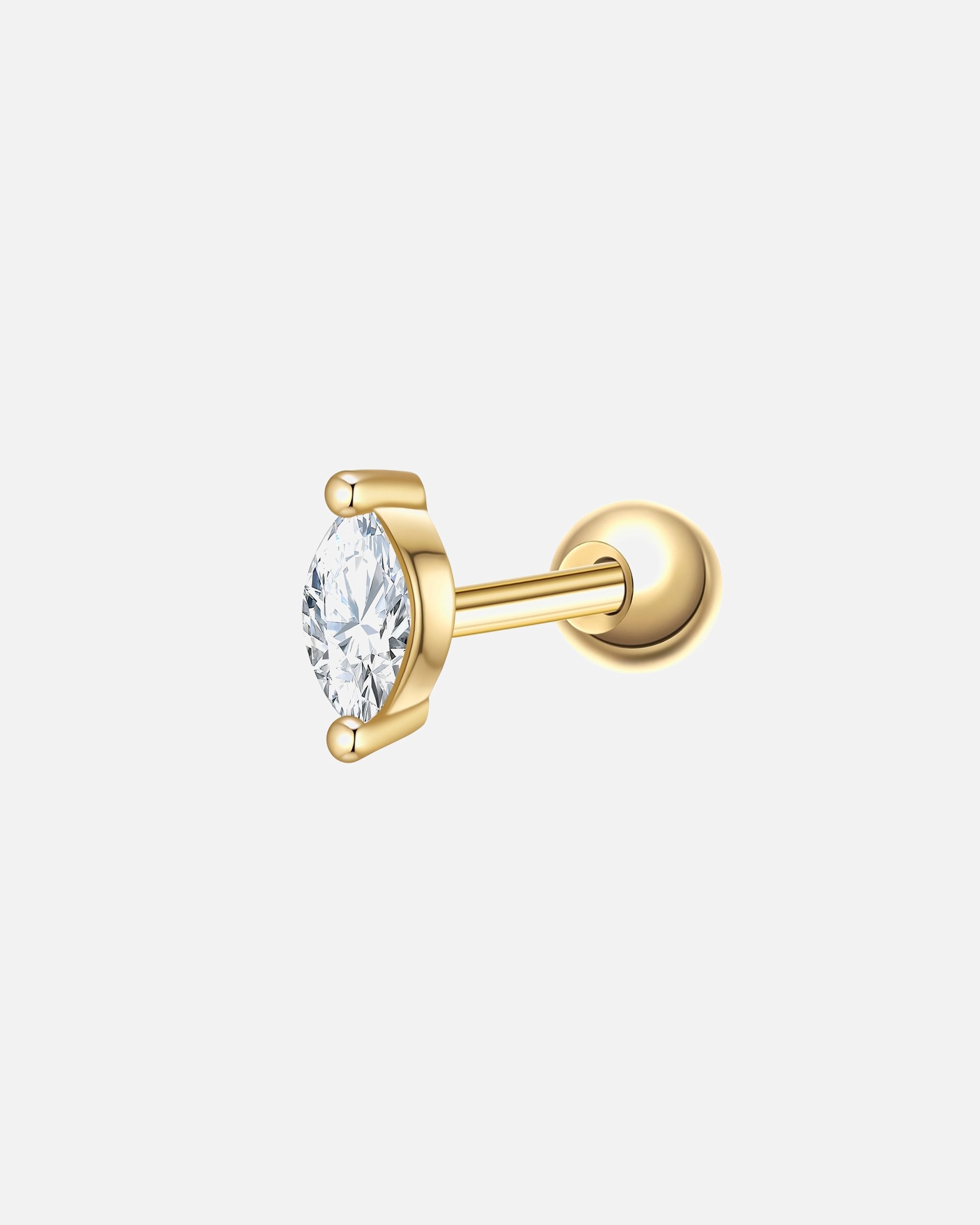 Ohrringe für Weiblich Glanzstücke München Ohrstecker aus Sterling Silber in Gelbgold mit Zirkonia 1,9 mm