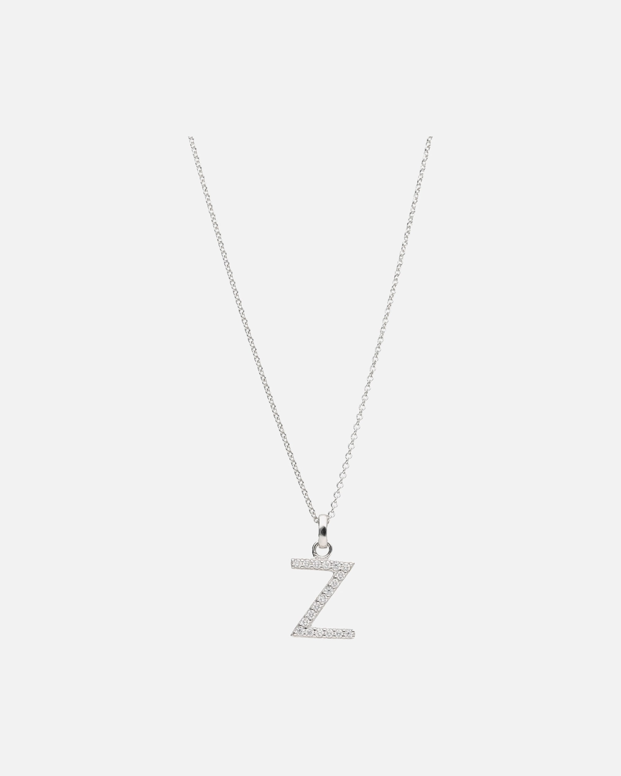 Halskette für Weiblich Smart Jewel Kette Buchstabe Z mit Zirkonia Steine, Silber 925 45 cm