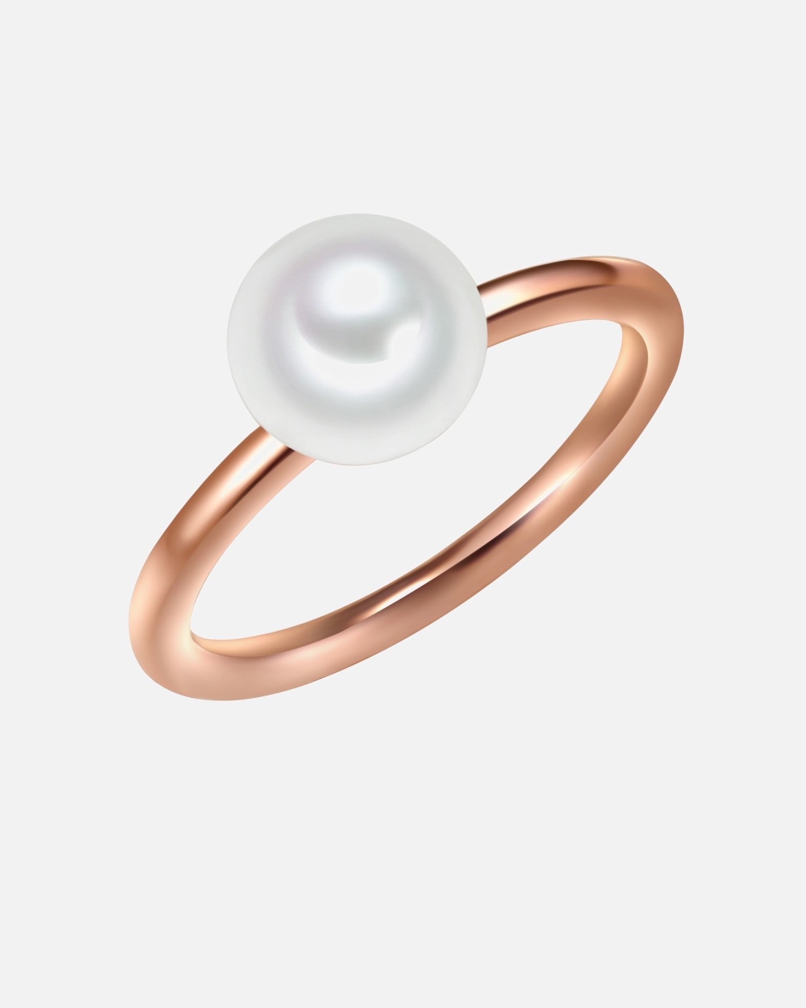 Ring für Weiblich Valero Pearls Ring Sterling Silber Süßwasser-Zuchtperle in Roségold 50