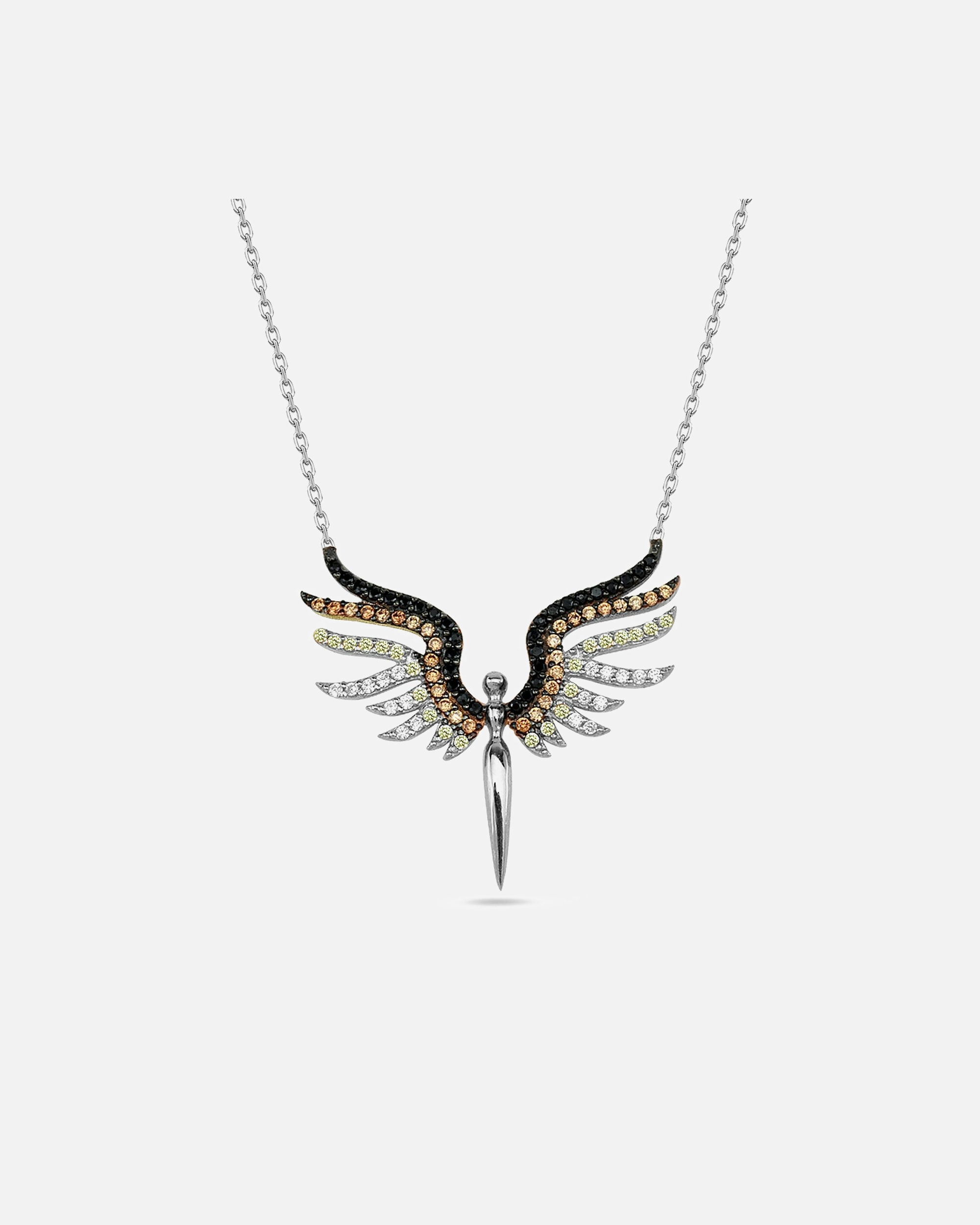 Halskette für Weiblich dKeniz Anhänger mit Kette 925/- Sterling Silber Zirkonia weiß 42 cm + 3cm