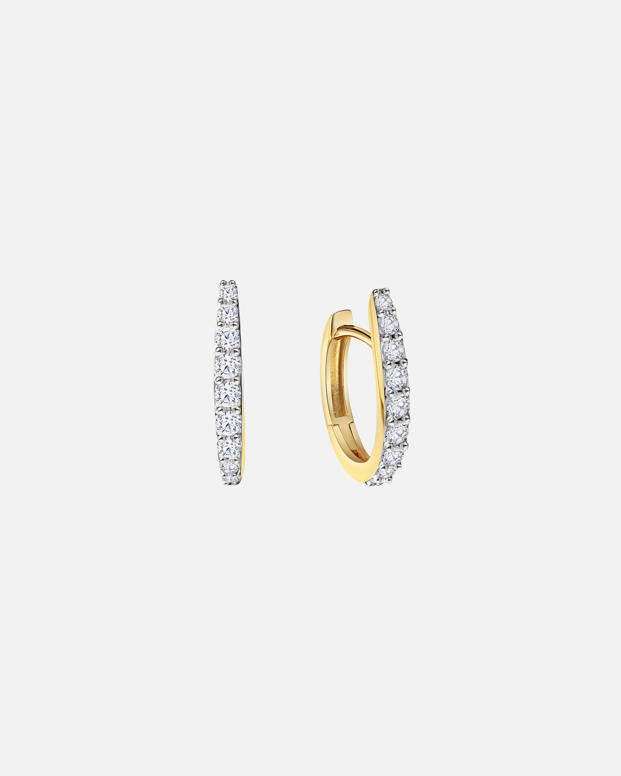 Creolen für Weiblich Fascination by Ellen K. Klappcreolen 585/- Gold Zirkonia weiß mehrfarbig